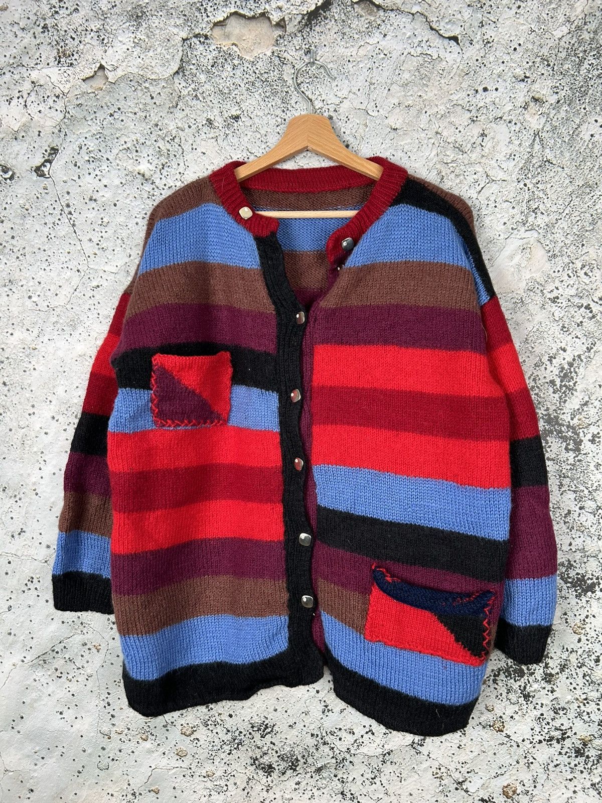 Vintage Vintage Wool Avantgarde Cardigan Handmade Japanese Grunge Size US M / EU 48-50 / 2 - 1 Thumbnail