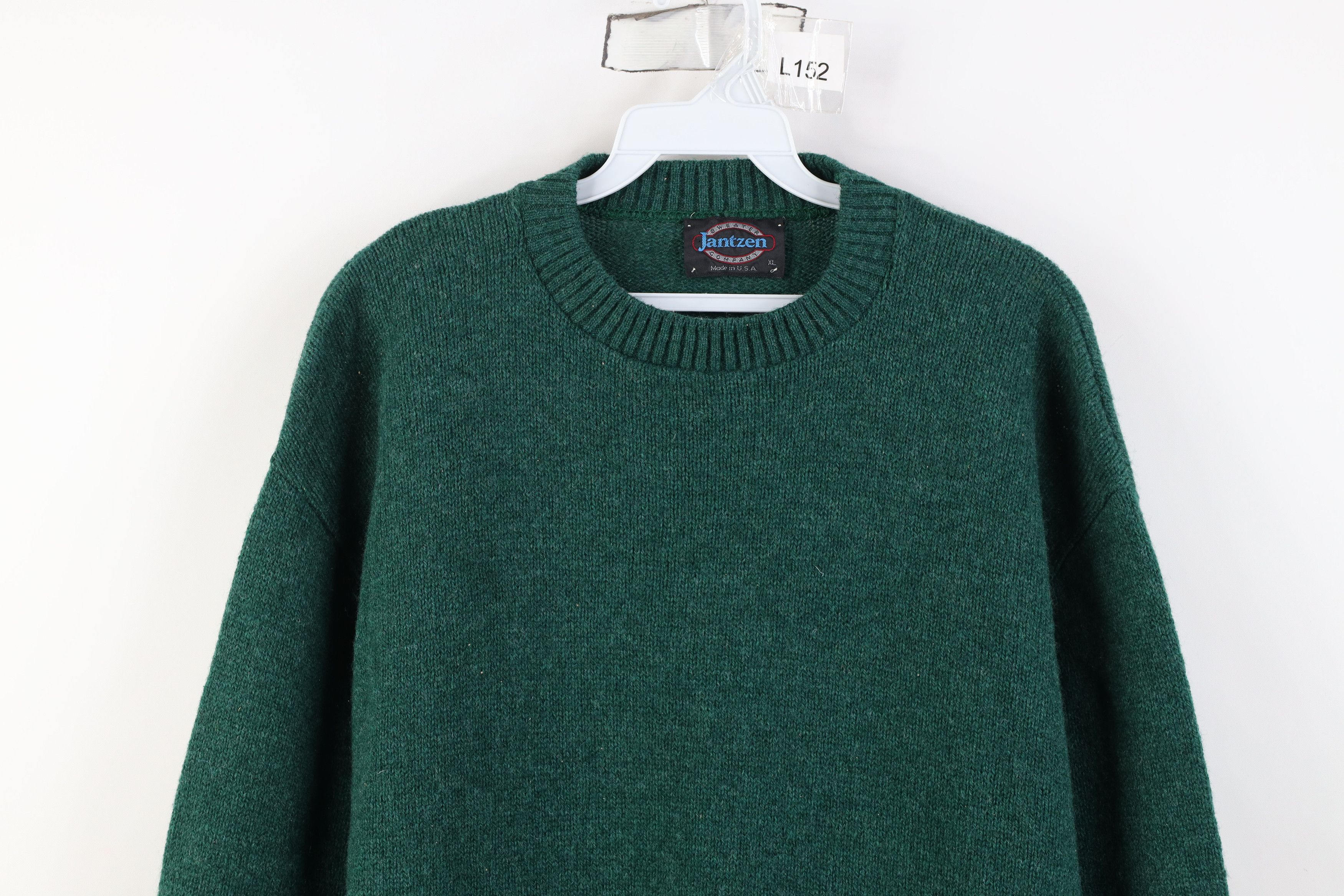 Vintage Vintage 70s Streetwear Knit Crewneck Sweater Green USA Size US XL / EU 56 / 4 - 2 Thumbnail