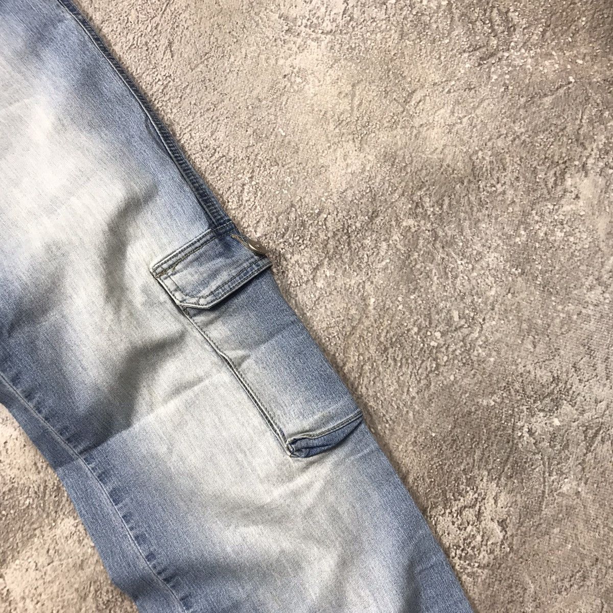 Vintage Y2K Baggy Distressed Cargo Jeans Flared Skate Streetwear 28 Size 28" / US 6 / IT 42 - 3 Thumbnail
