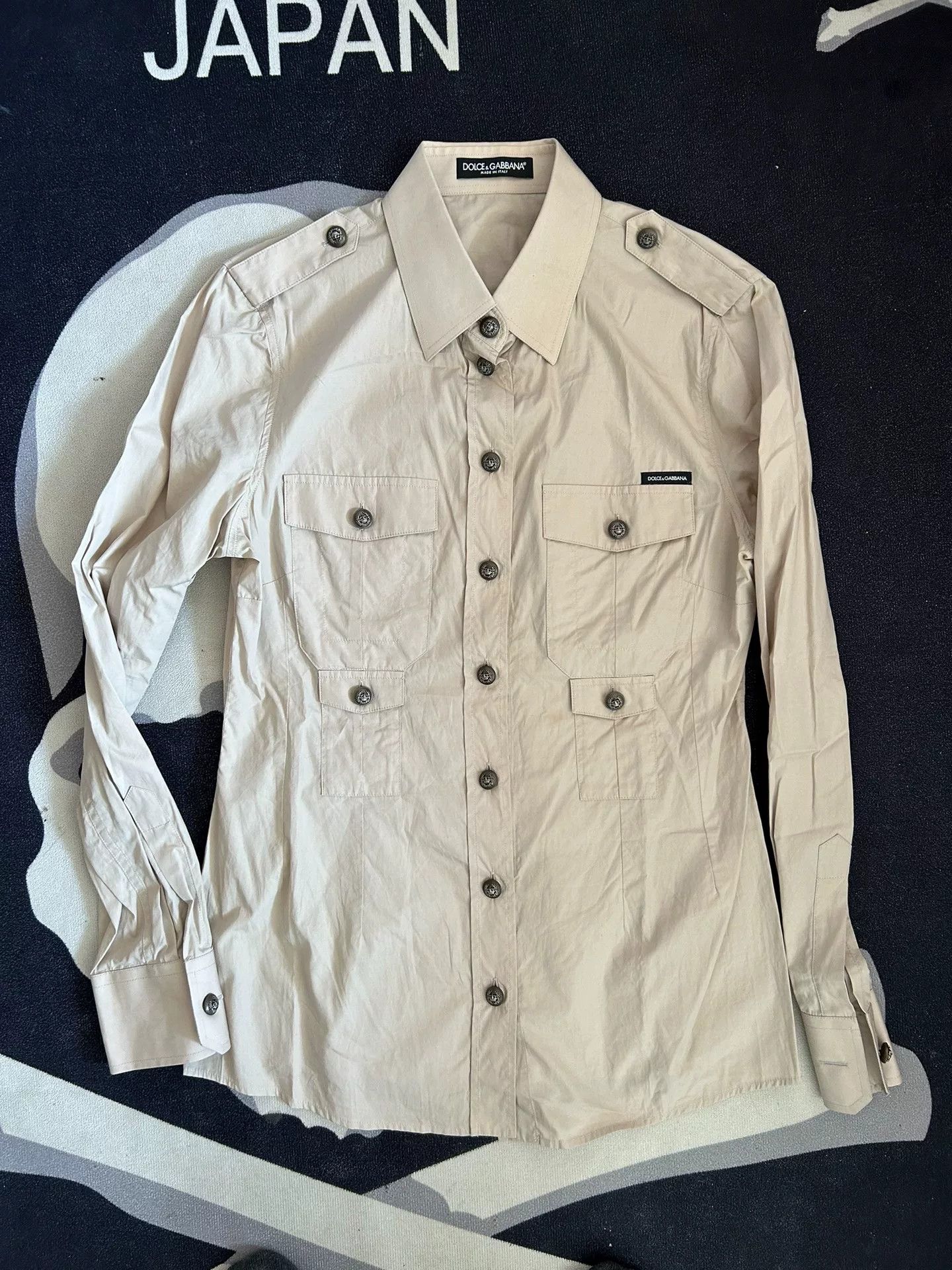 Dolce & Gabbana Fashion Casual Khaki Work Shirt for Women Size M / US 6-8 / IT 42-44 - 1 Thumbnail