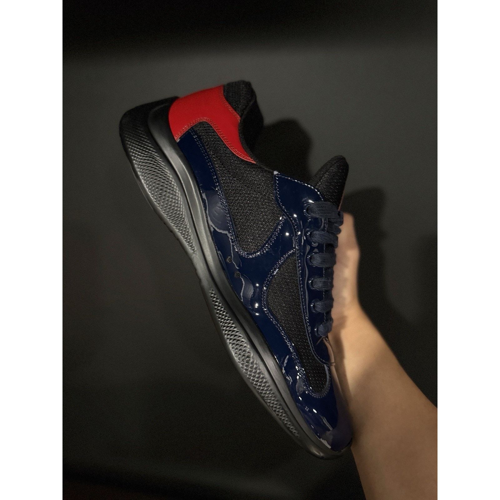 Prada Size 10.5UK/11.5-12M PRADA Cup Blue & Red Patent Leather Size US 11.5 / EU 44-45 - 7 Thumbnail