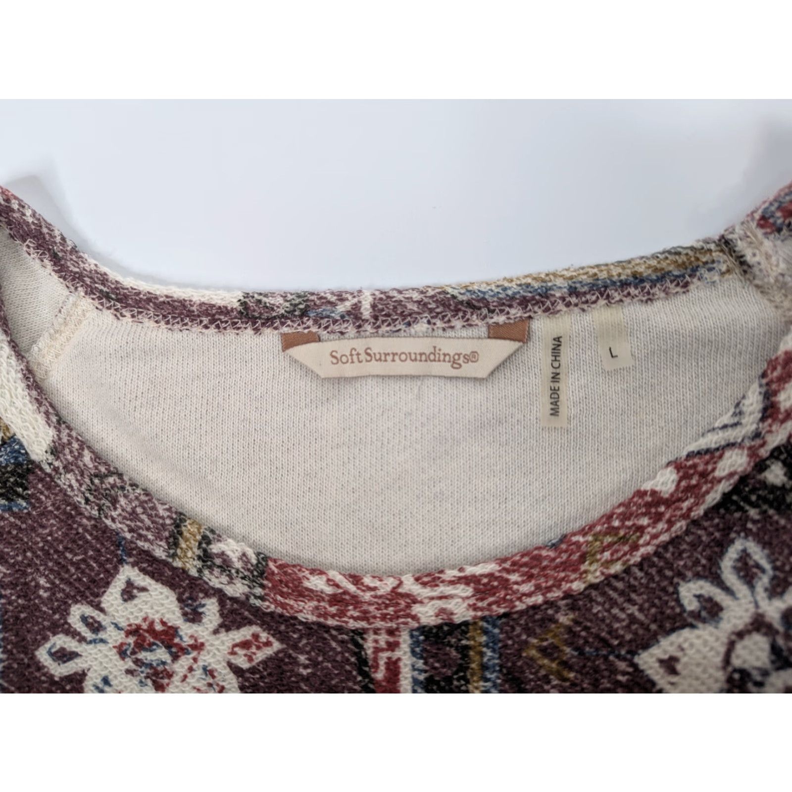 Soft Surroundings VINTAGE Soft Surroundings Rust Casablanca Pullover Sweater Abstract Boho Size Large Size L / US 10 / IT 46 - 7 Thumbnail