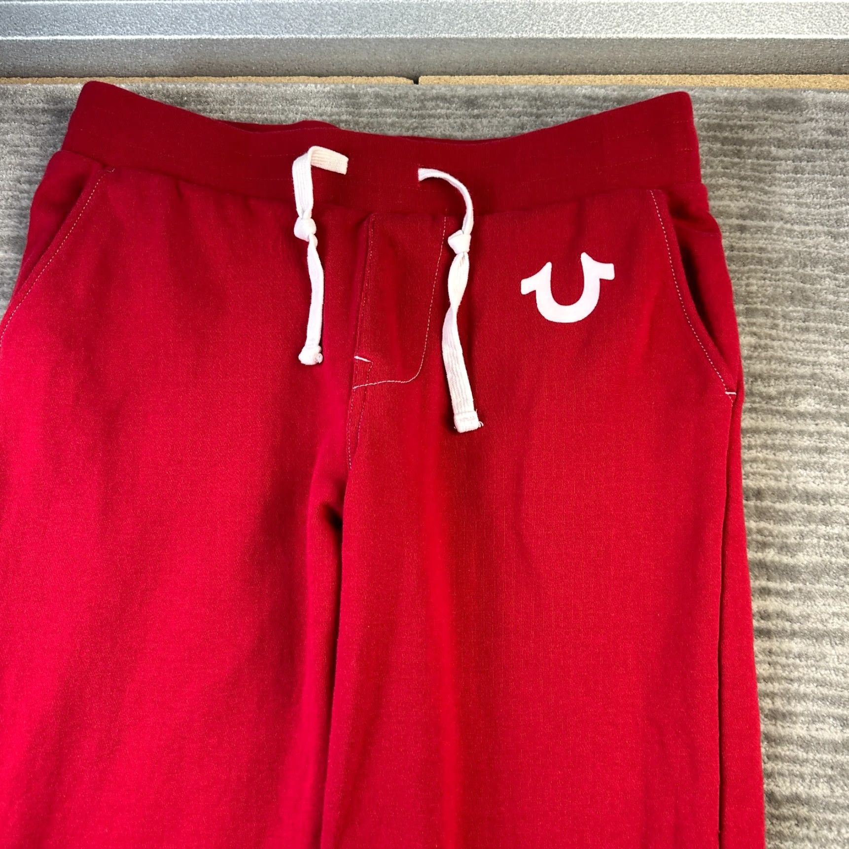 True Religion VINTAGE True Religion Pants Mens Large Red Fleece Stitch Joggers T Fleece Size US 33 - 3 Thumbnail