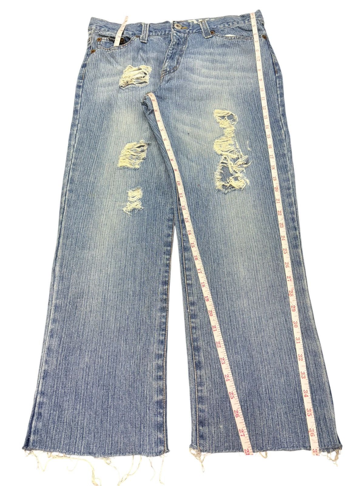 Diesel Vintage Cocolulu Faded Wash Distressed Loose Jeans Size 33" - 7 Thumbnail
