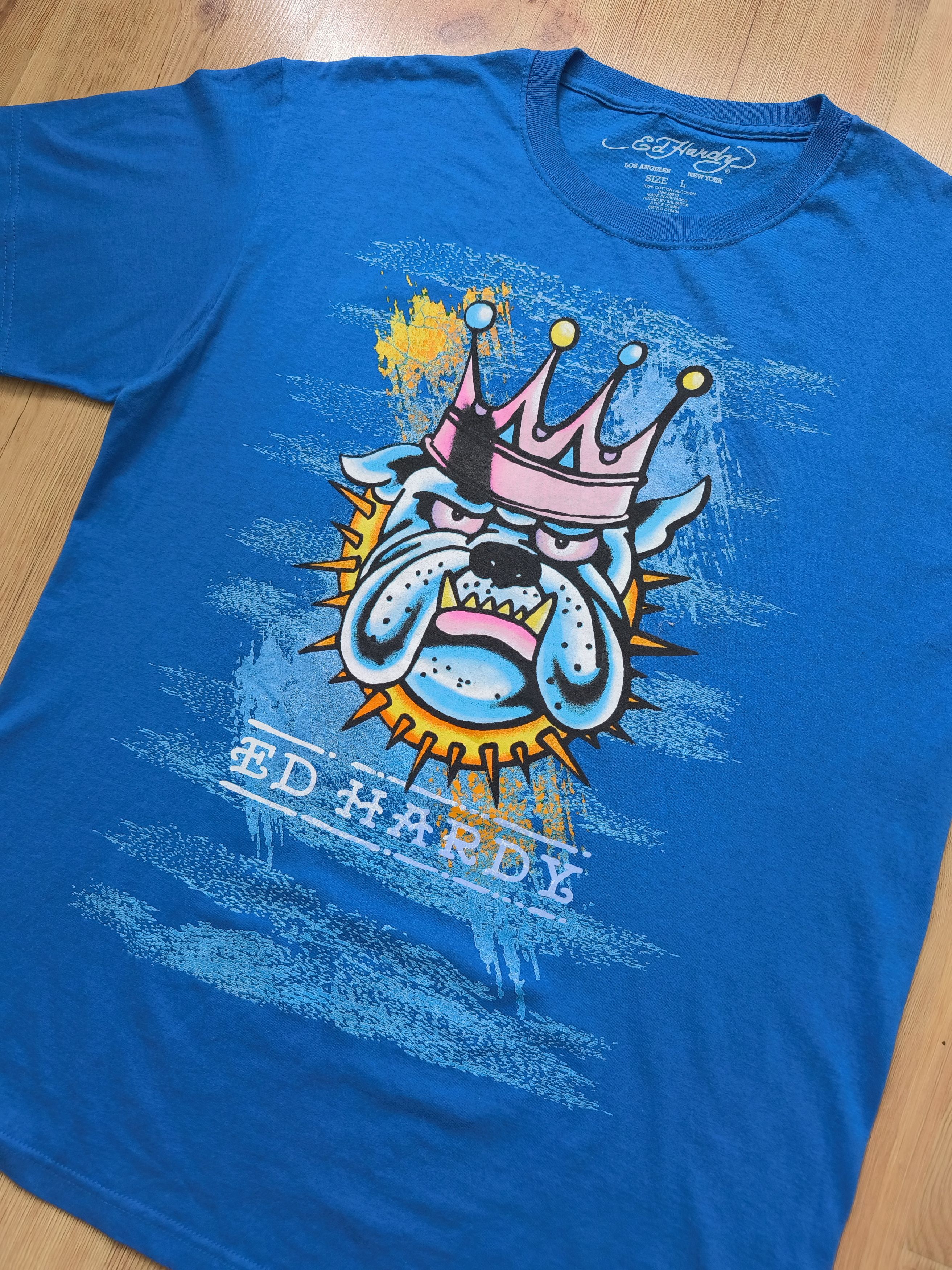 Ed Hardy 90’s ED HARDY ROYAL KING BULLDOG RARE RETRO TEE Y2K Size US L / EU 52-54 / 3 - 3 Thumbnail