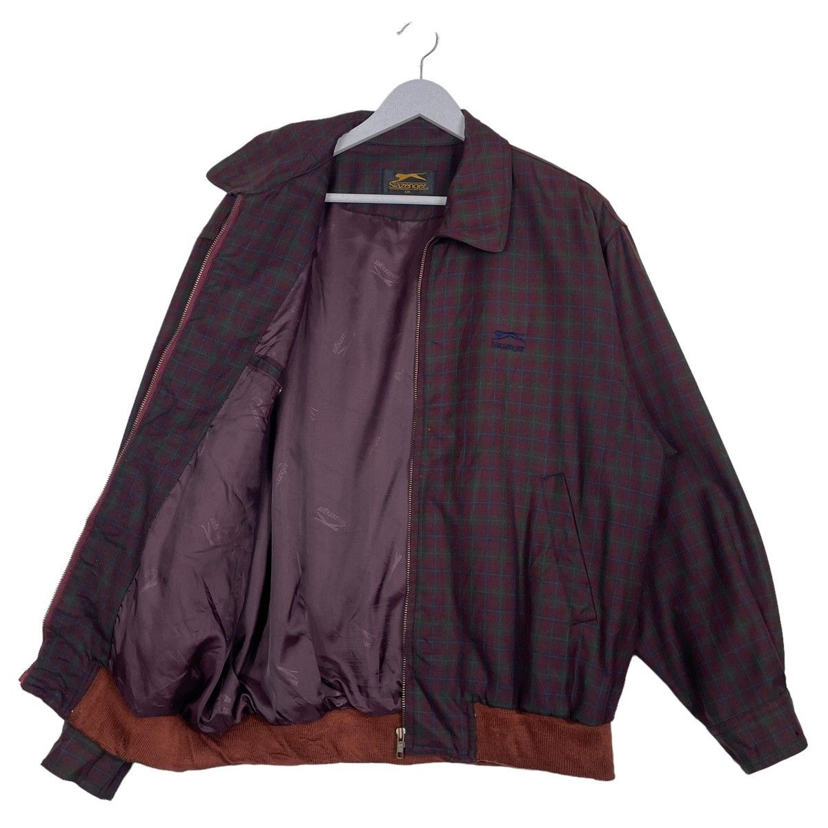 Japanese Brand × Vintage 💥90s SLAZENGER NOVA CHECK BOMBER JACKET Size US L / EU 52-54 / 3 - 8 Thumbnail