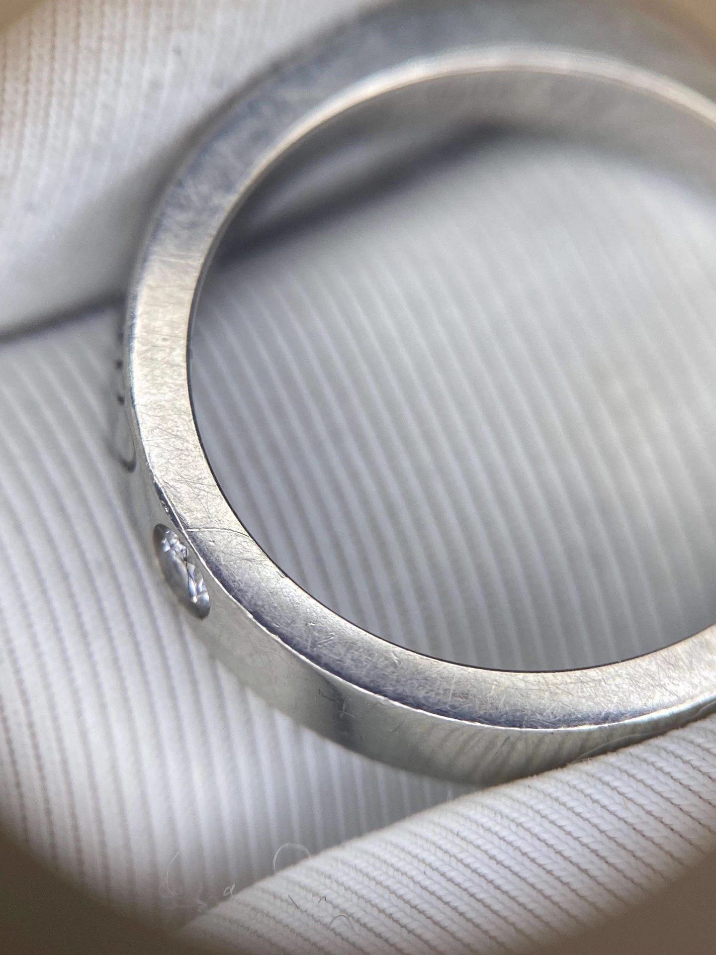 Cartier Cartier Platinum Narrow Diamond Ring 45 4.48g w/Box Vintage Size ONE SIZE - 7 Thumbnail