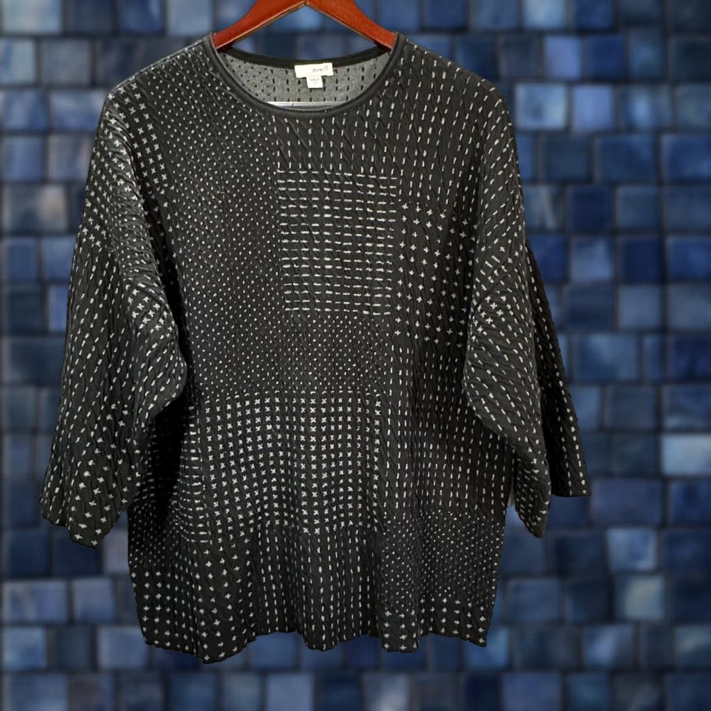 J. Jill J. Jill Sweater Womens XS Black Knit Pullover 3/4 Sleeve Boxy Lagenlook Vintage: No Size XS / US 0-2 / IT 36-38 - 1 Thumbnail