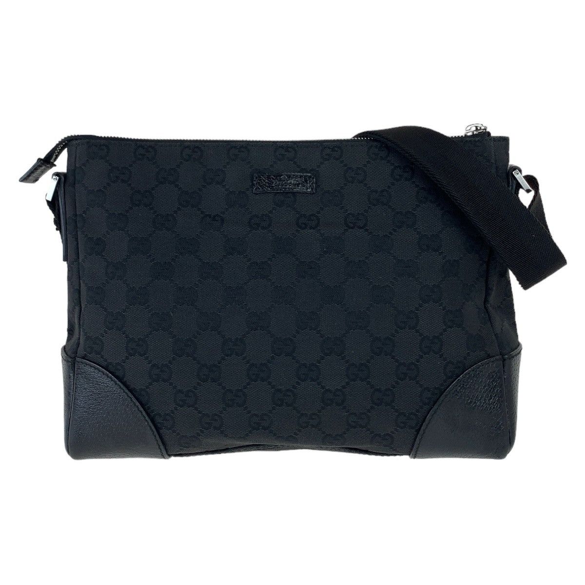 Gucci Gucci Gucci GG Canvas/Leather Messenger Bag 114273 Canvas Crossbody Bag 114273 in Very Good Condition Size ONE SIZE - 1 Thumbnail