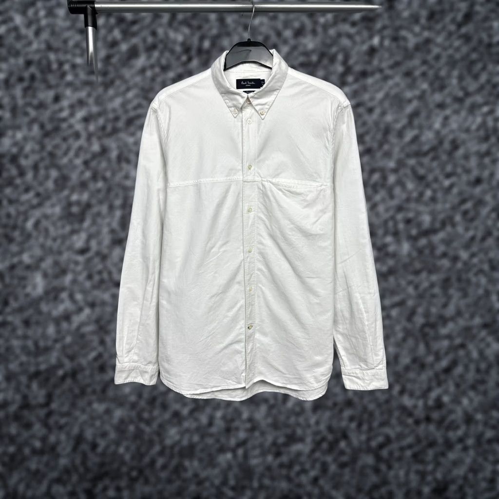 Paul Smith Paul Smith Mens White Long Sleeve Shirt M Shirt Mens White Cotton Button-Up Э Size US M / EU 48-50 / 2 - 1 Thumbnail