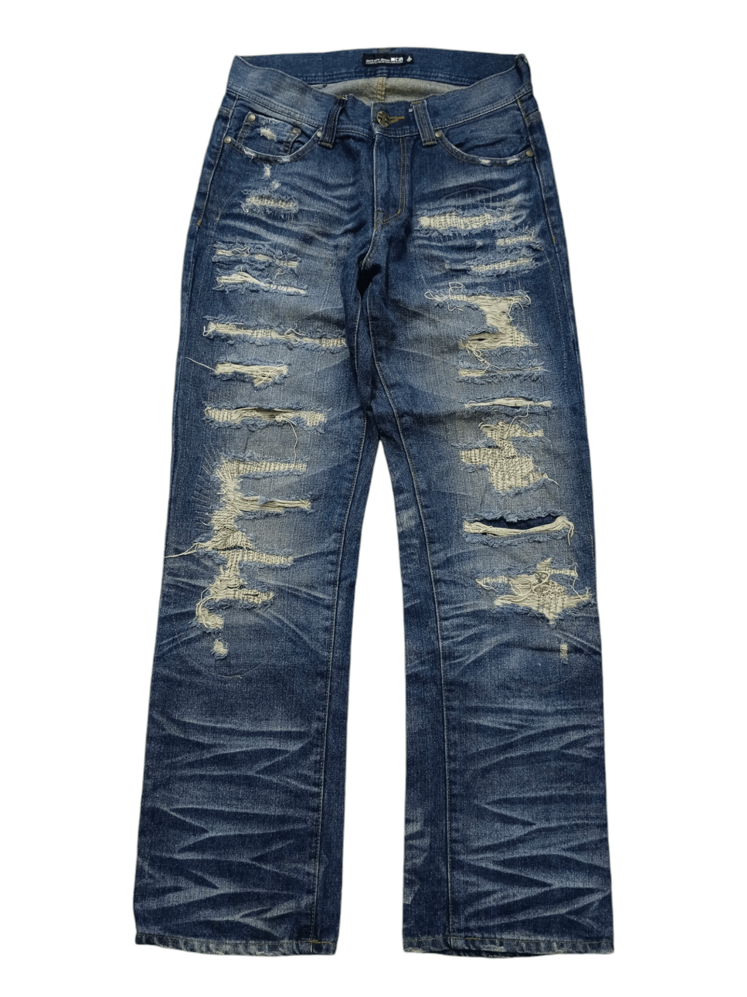 If Six Was Nine × Japanese Brand DiSTRESSED PACTHWORK M.C.D DENIM PANTS Size US 32 / EU 48 - 1 Thumbnail
