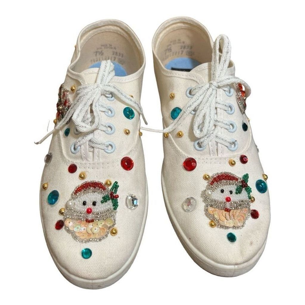 Other 1980s Bedazzled Xmas Shoes, Sz 7.5 Size US 7.5 / IT 37.5 - 2 Thumbnail