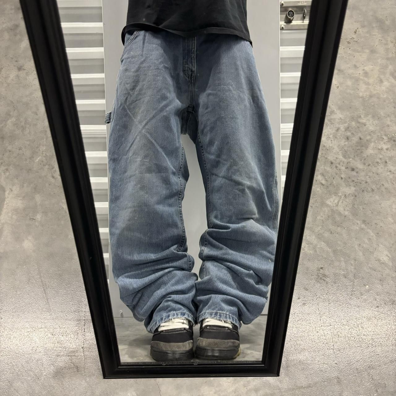 Japanese Brand × Vintage Crazy Vintage Y2K/2000s Baggy Light Wash Carpenter Skater Denim Jeans! Size US 34 / EU 50 - 1 Thumbnail