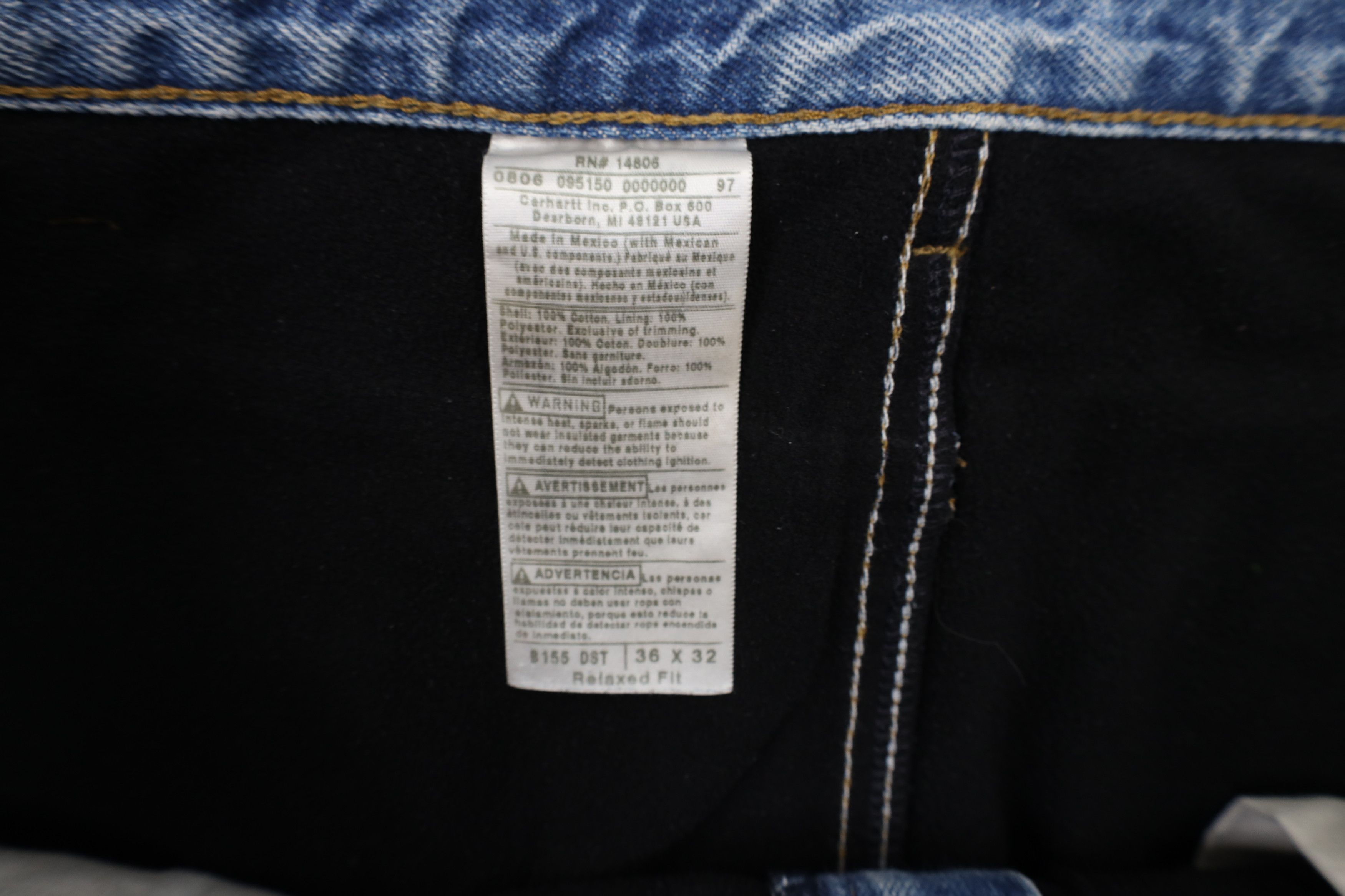 Carhartt × Vintage Vintage Y2K Carhartt Relaxed Fit Fleece Lined Wide Leg Jeans Size US 36 / EU 52 - 8 Thumbnail