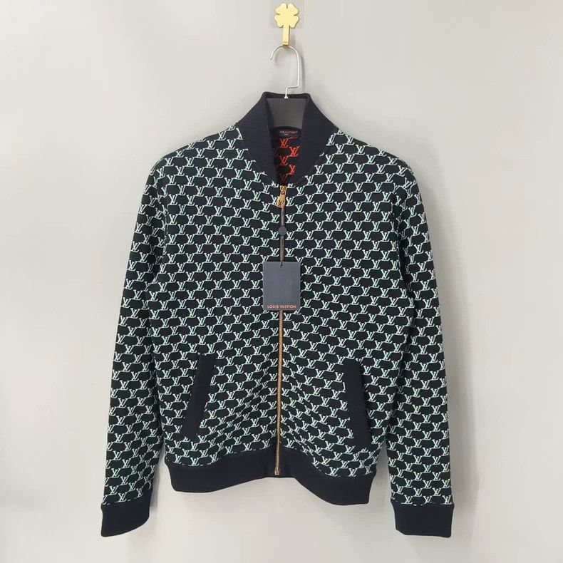 Louis Vuitton SS24 Letter Jacquard Zip Jacket-yf