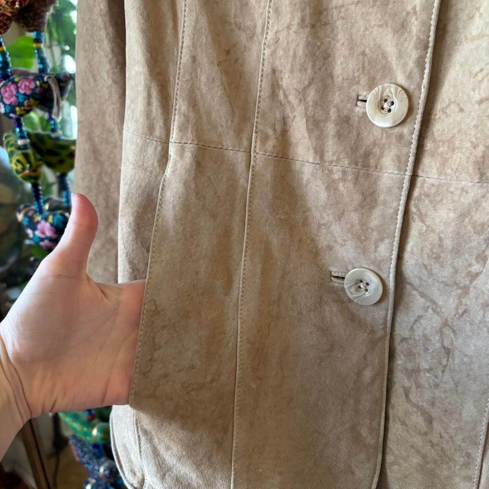 Preston & York Vintage Preston & York Tan Suede Leather Jacket Medium Y2K Size M / US 6-8 / IT 42-44 - 7 Thumbnail