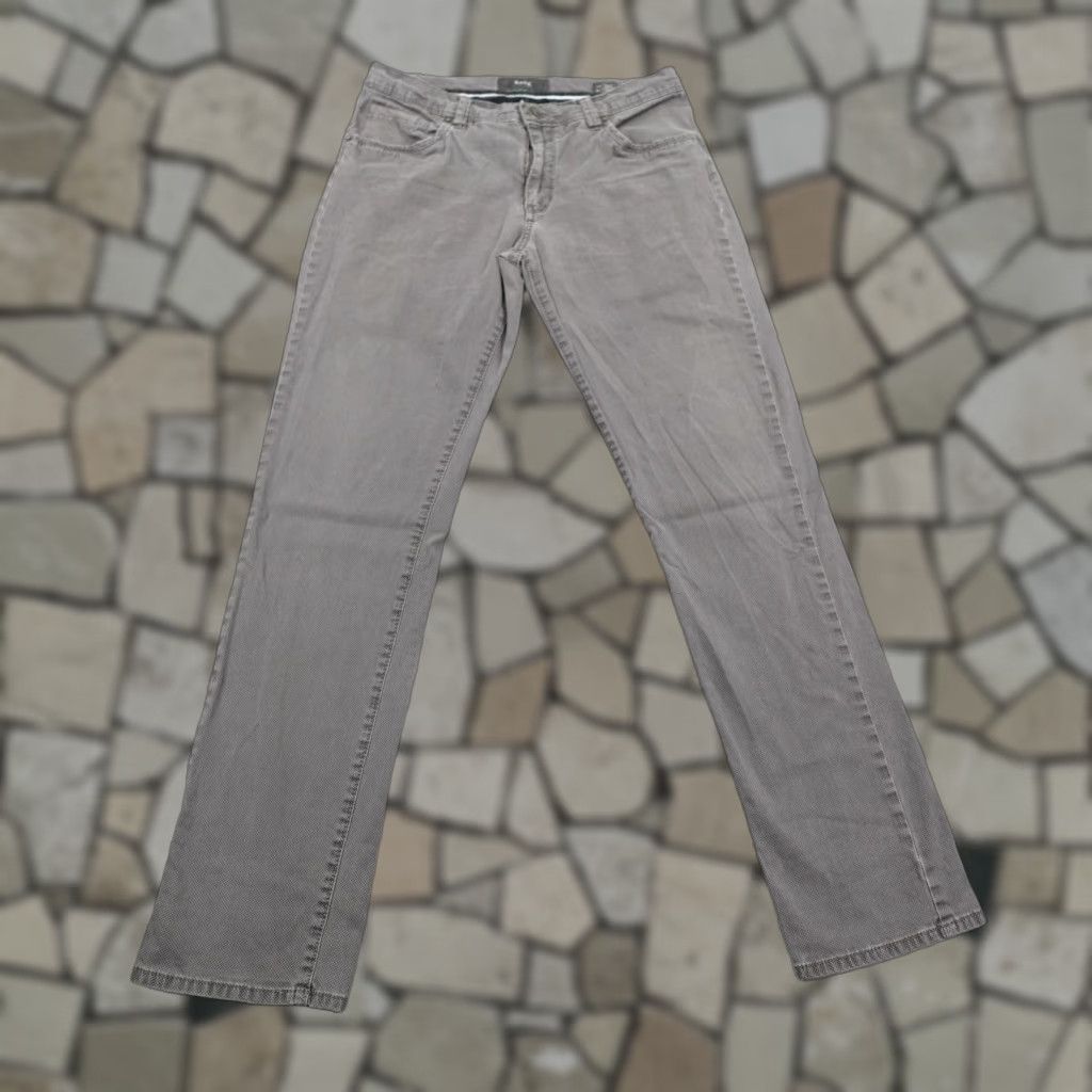 BRAX VINTAGE BRAX Cadiz Pure Slim Straight Fit 5-Pocket Chino Pants Gray Mens 30 x 32 Inseam Slim Flat Front Workwear Casual 90s? Size US 30 / EU 46 - 1 Thumbnail