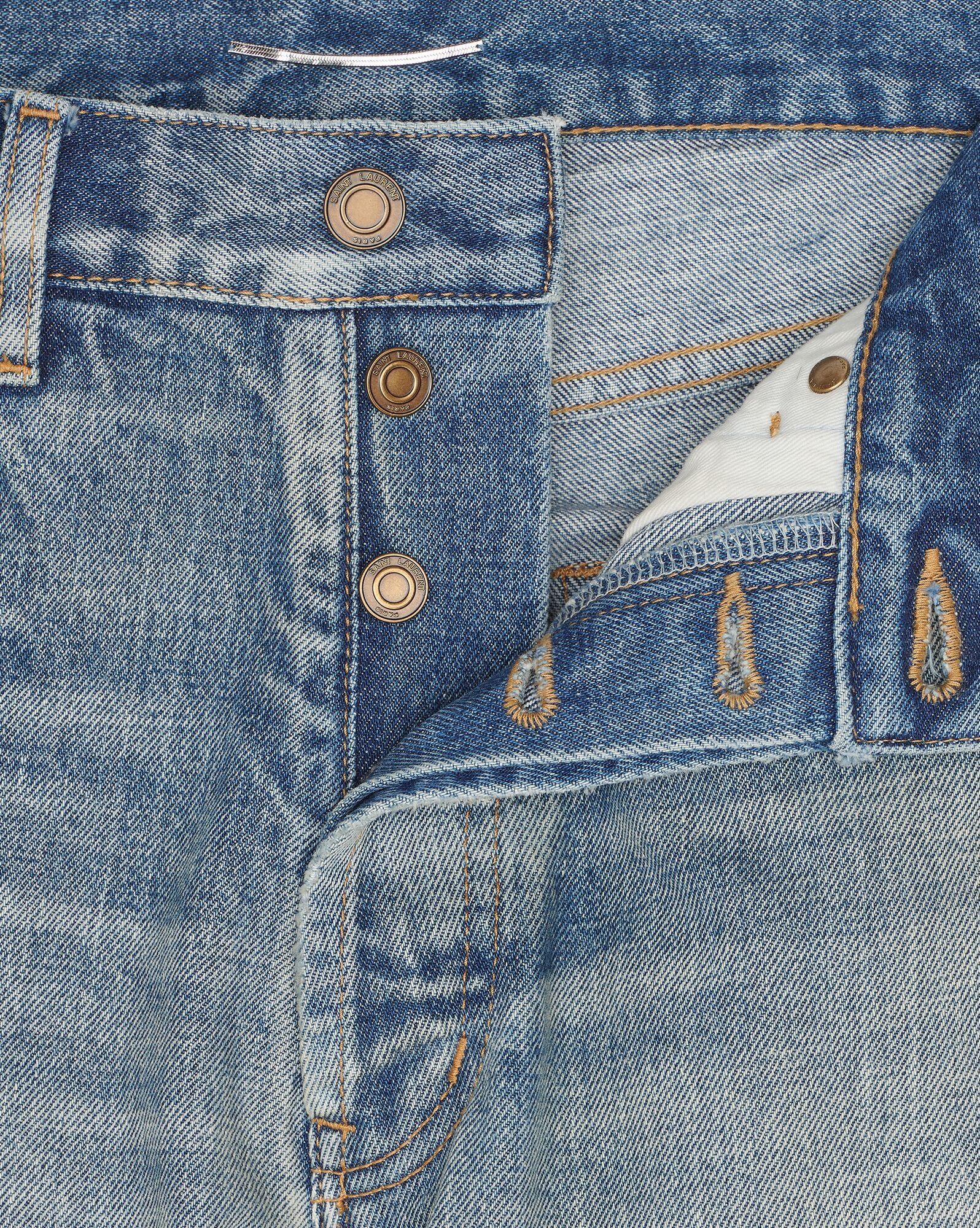 Saint Laurent Paris oc11z1225 710036 Mid Waist Jeans in Melrose in Blue Denim Size US 31 - 3 Thumbnail