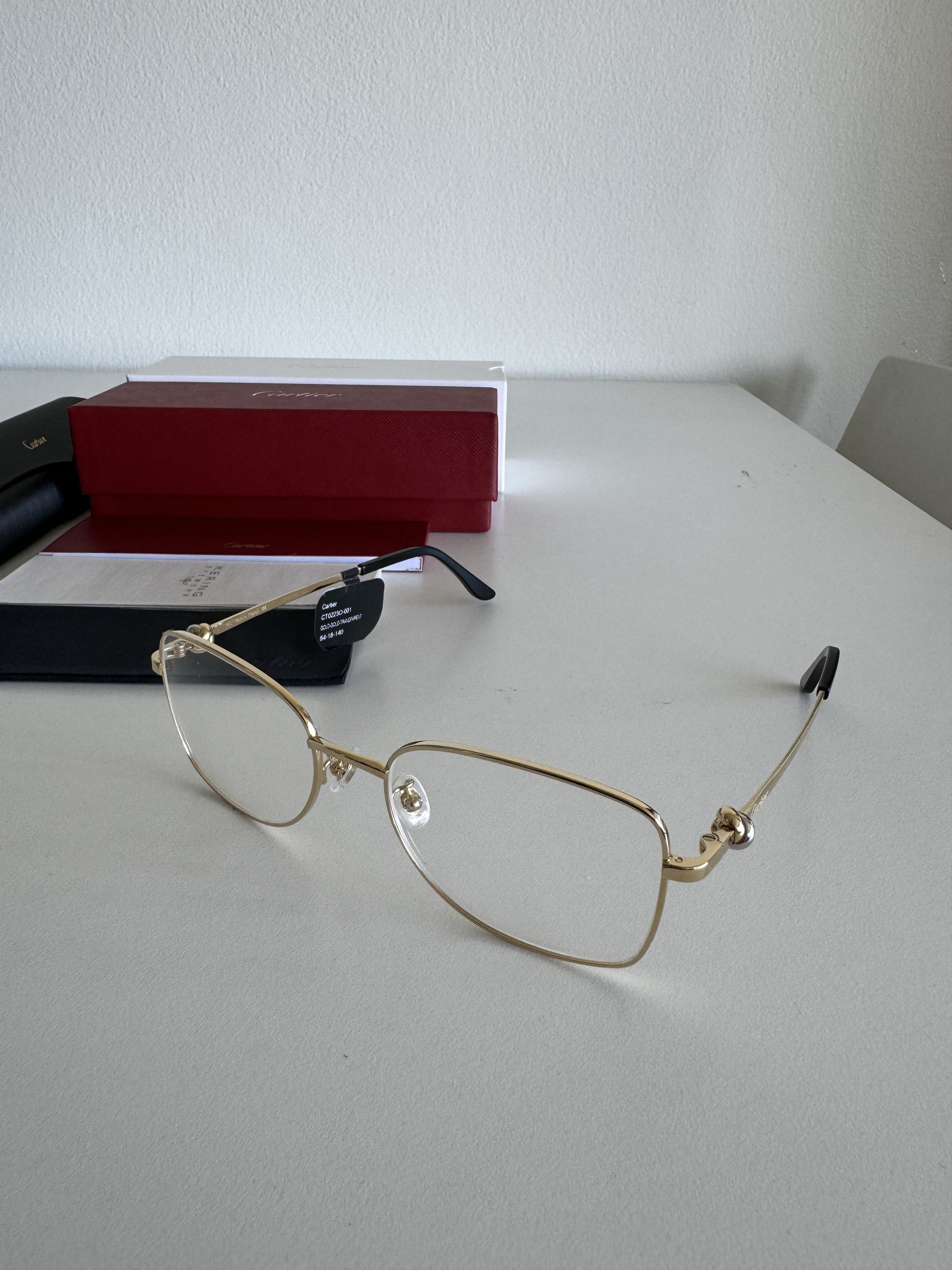 image of Cartier Eyewear Optical Eyeglasses Glasses Frame Ct0223O 001 Gold, Men's