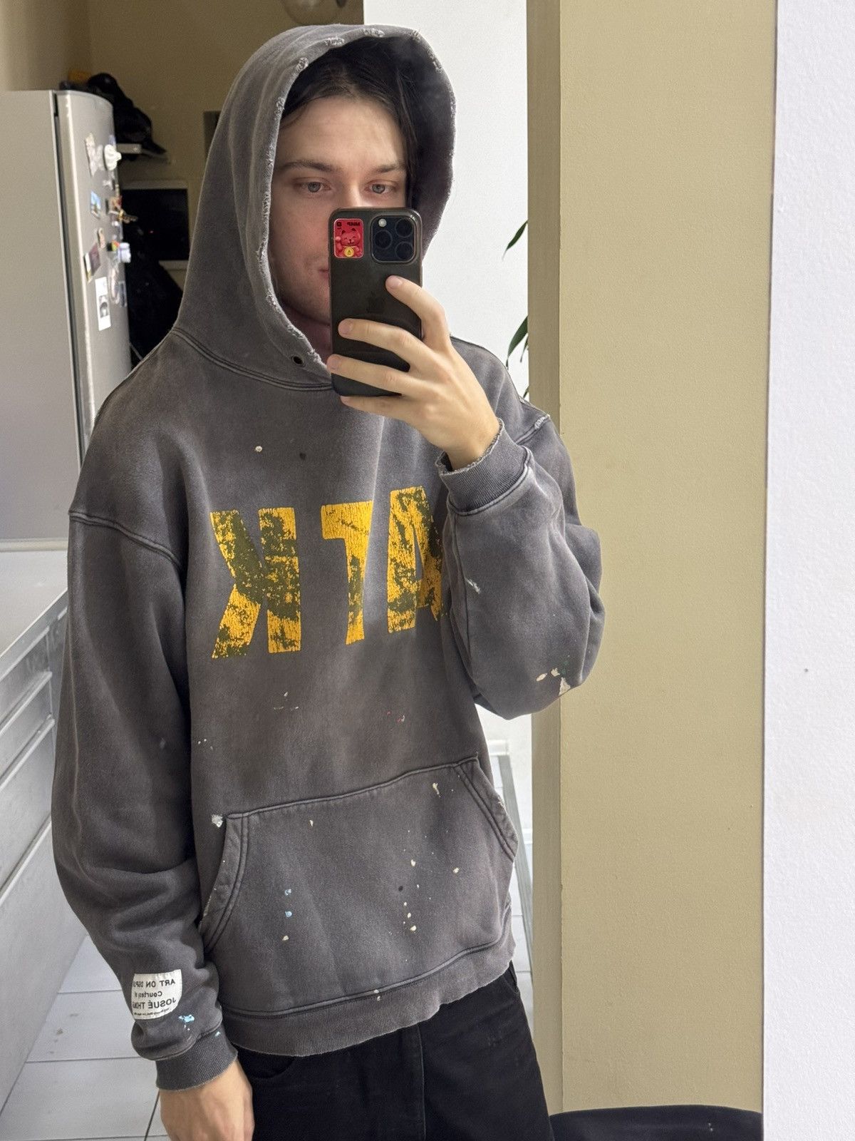 Gallery Dept. Gallery Dept ATK Logo Distressed Hoodie(Grey/L) Size US L / EU 52-54 / 3 - 6 Thumbnail