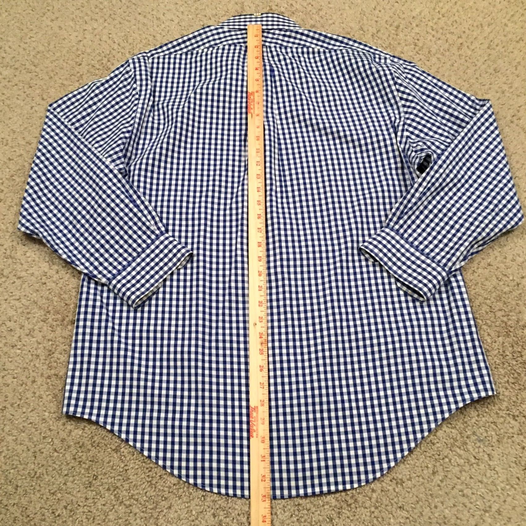 Lands' End Lands' End Shirt Mens 17 Blue Plaid Long Sleeve Button Up Size US XL / EU 56 / 4 - 7 Thumbnail