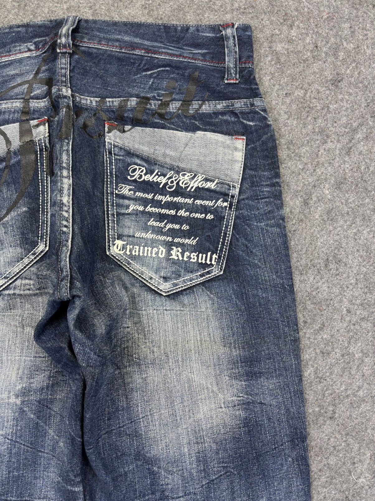 Japanese Brand 💥Wild Life Japan Street Fashion Crazy Fades Denim F871 Size US 32 / EU 48 - 9 Thumbnail