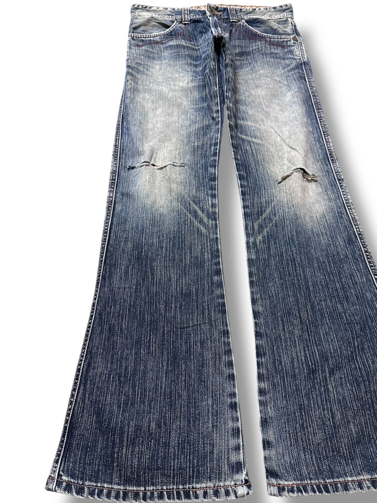 Edwin Vintage Edwin Bluetrip Flare Bootcut Grunge Distressed Denim Size US 30 / EU 46 - 3 Thumbnail