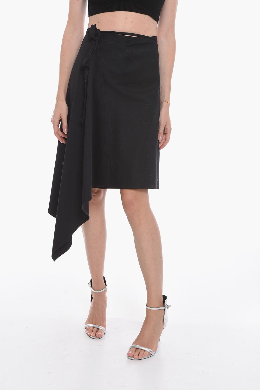 image of Ann Demeulemeester Og1Mm0124 Skirt In Black, Women's (Size 42)