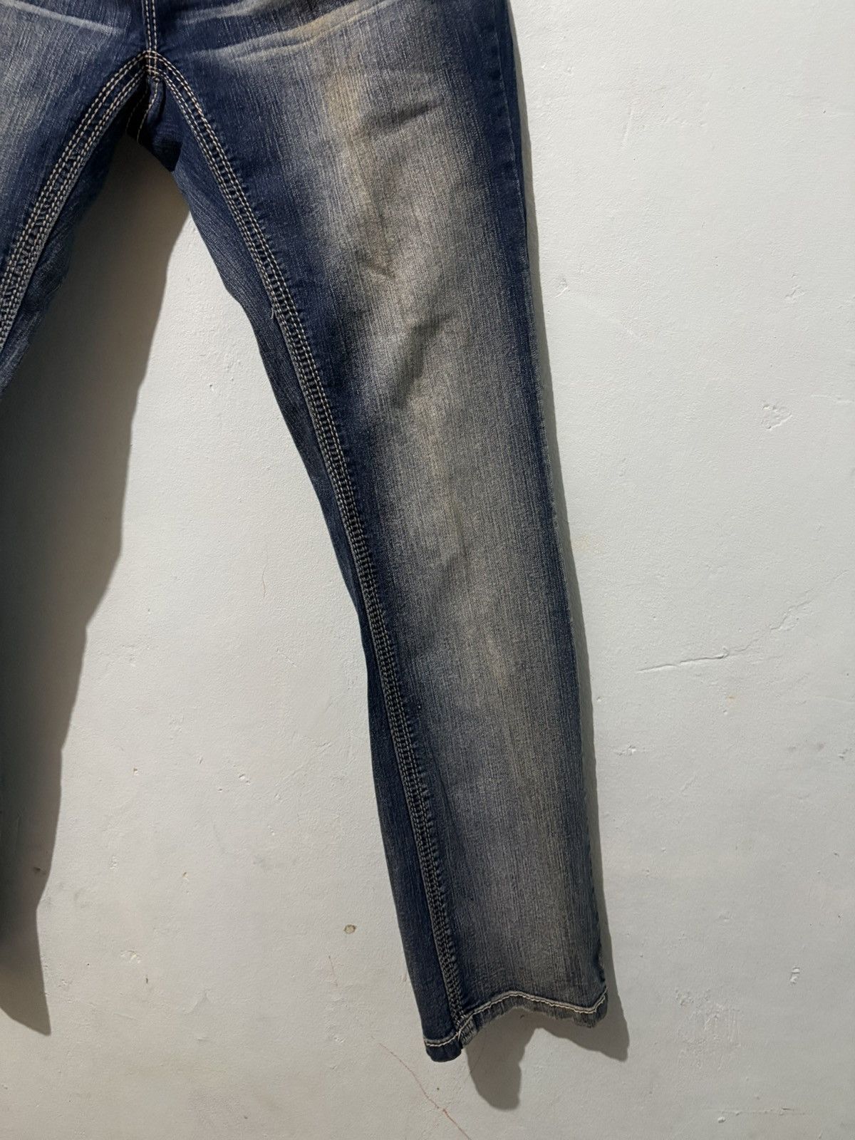 Japanese Brand Atiya Jeans Streetwear Low Flared Denim Jeans Size US 37 - 5 Thumbnail