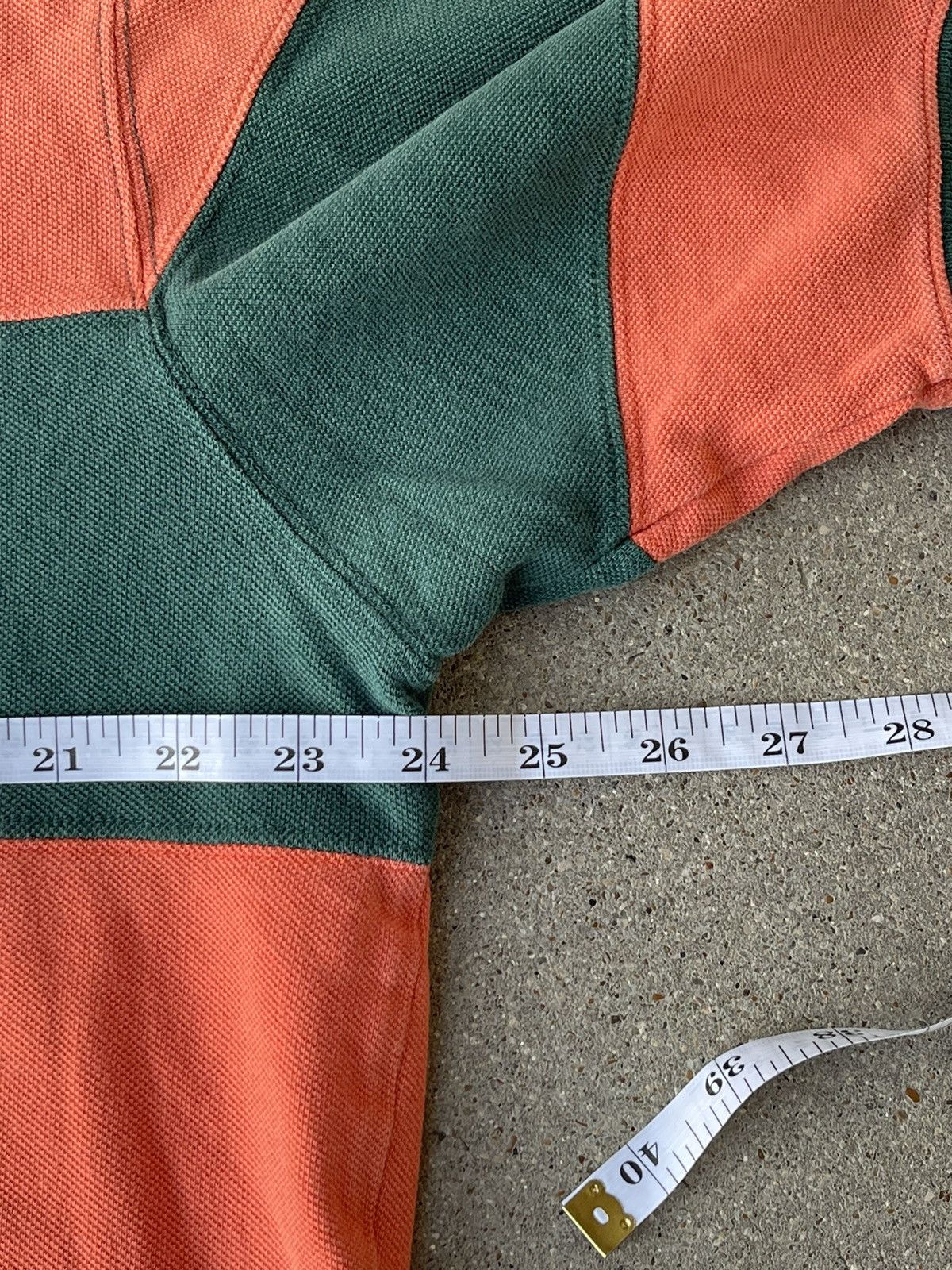 Polo Ralph Lauren × Vintage Vintage Polo by Ralph Lauren Denim Collar Green/Orange Polo Size US XL / EU 56 / 4 - 5 Thumbnail