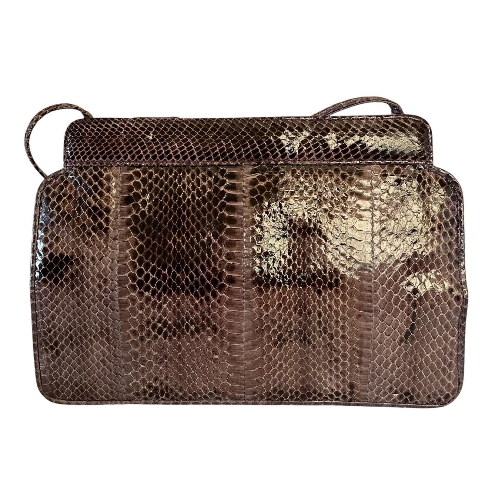 Mary McFadden × Vintage Vintage Mary McFadden Purple Snake Shoulder Bag Crossbody Size ONE SIZE - 2 Thumbnail