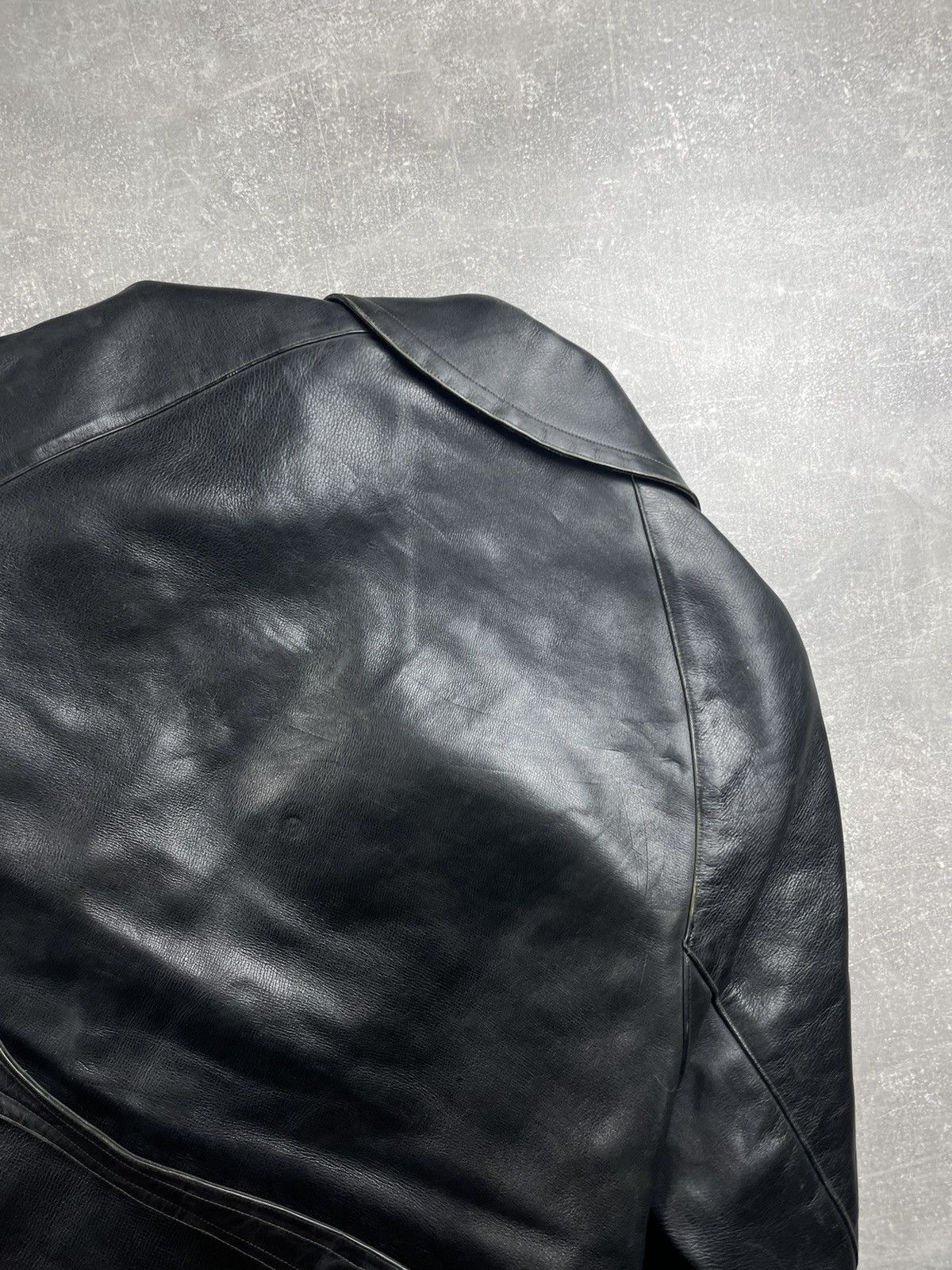 Vintage Vintage Demor Confezioni Leather Double Breasted Coat Black Size US XL / EU 56 / 4 - 12 Thumbnail