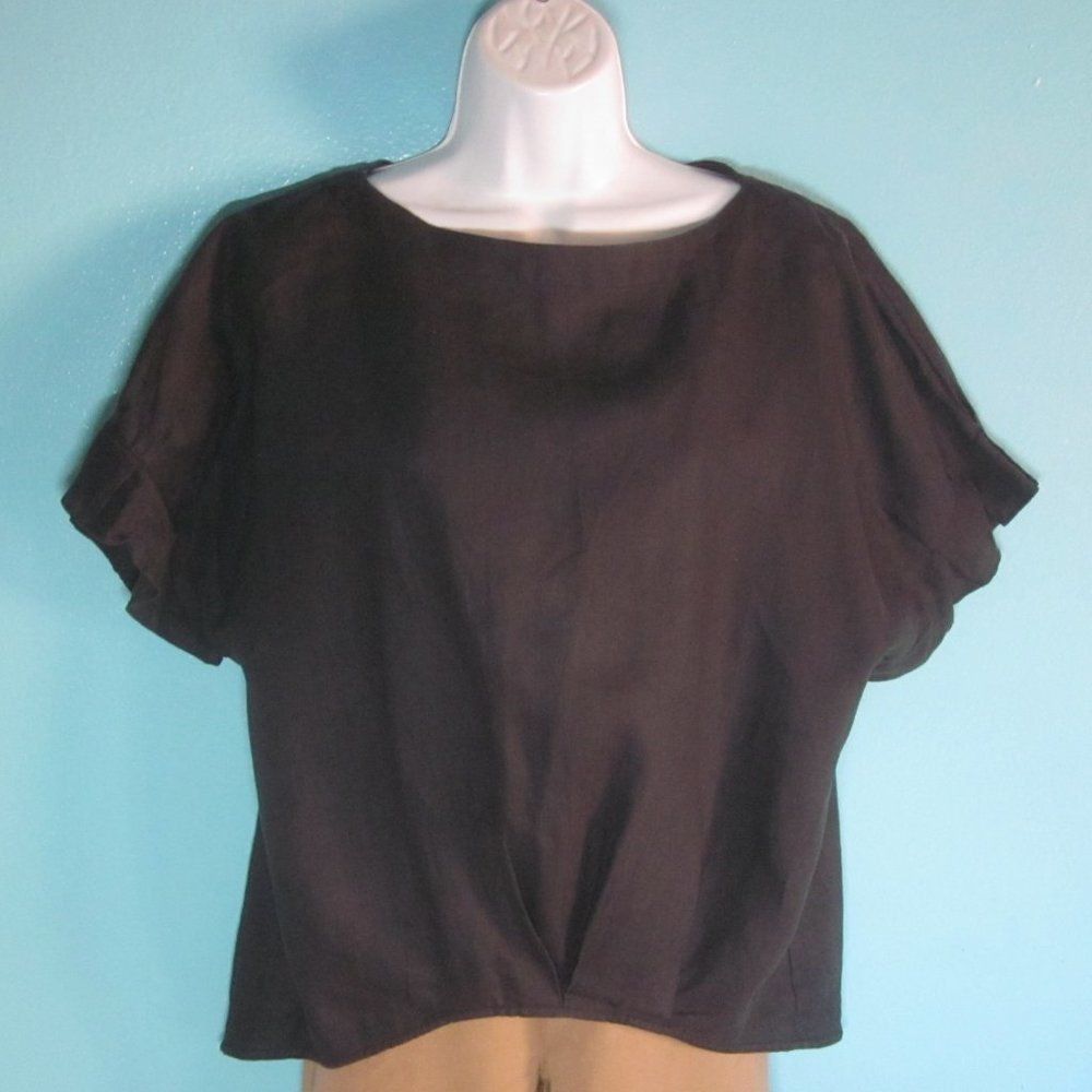 Japan Rags Studio Clip Womens Black Linen Top Size L Japan Brand Size L / US 10 / IT 46 - 9 Thumbnail