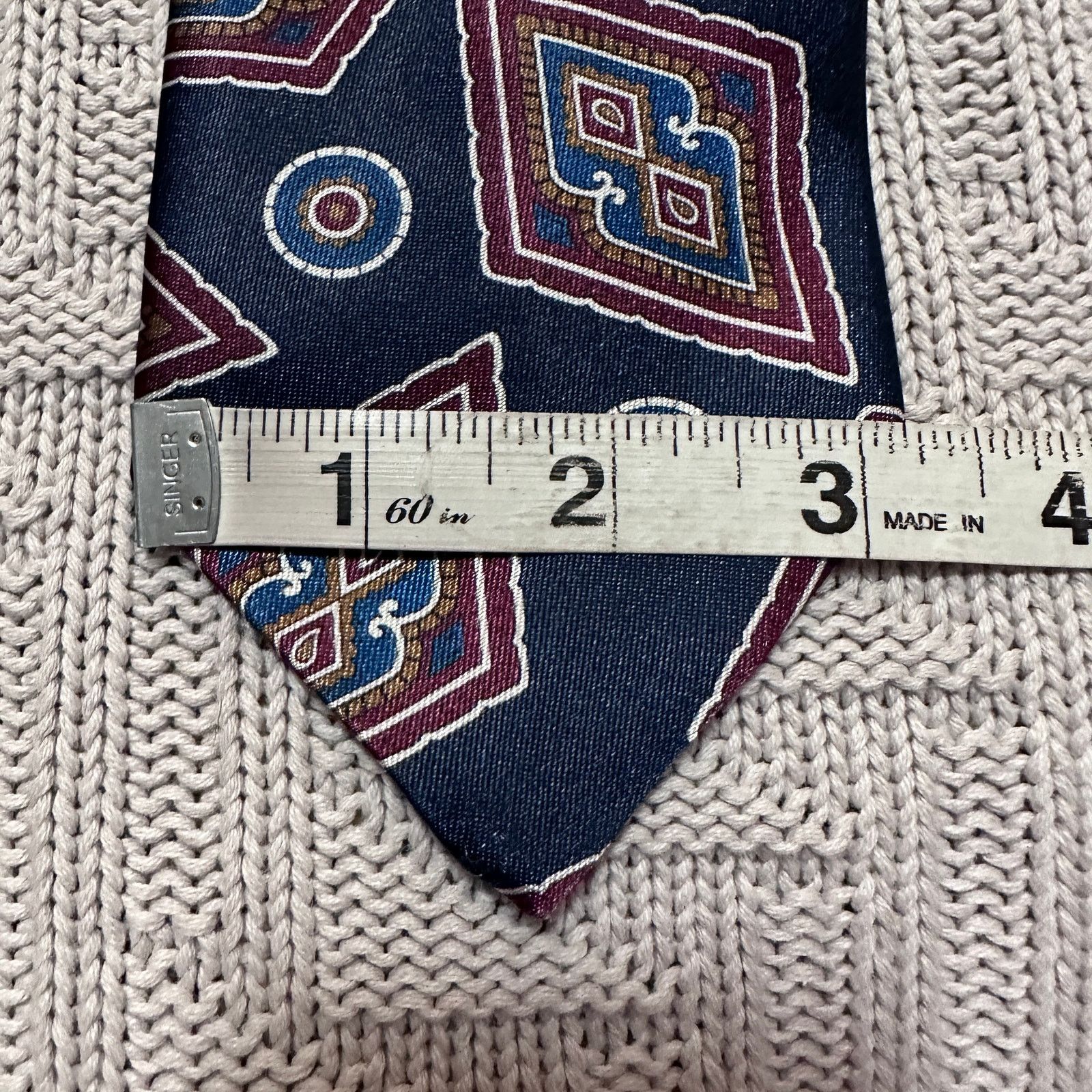 Vintage Vintage navy paisley men's tie Size ONE SIZE - 5 Thumbnail