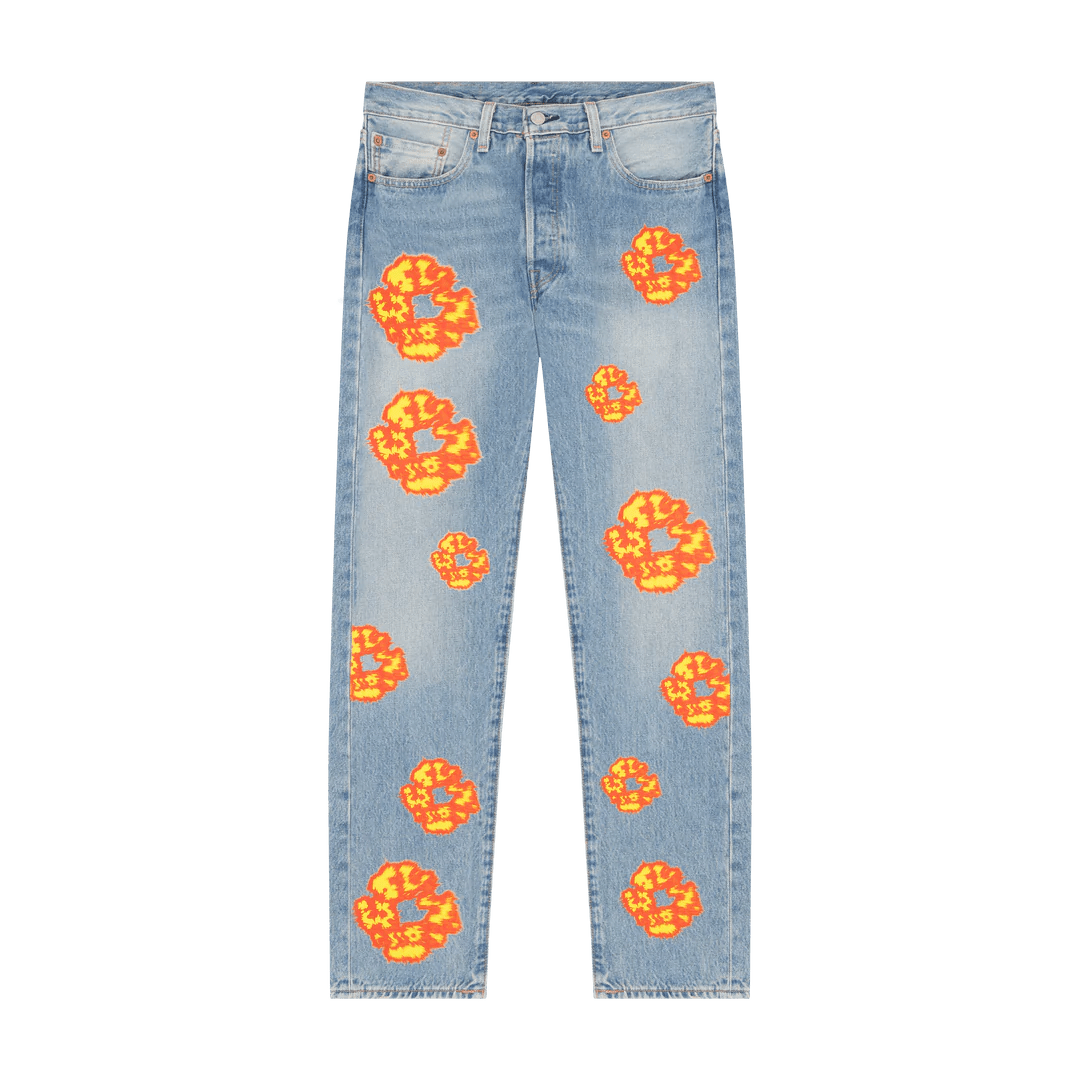 image of Denim Tears x Levis Offset Tears Levi's The Cotton Wreath Jean Light Wash in Blue, Men's (Size 31)