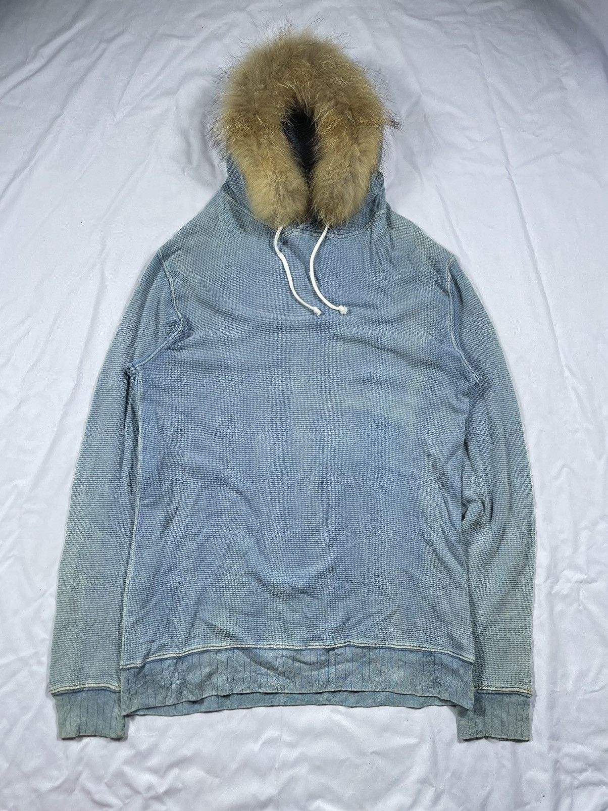 Faded blue termal Fur Hoodie Lgb japan style
