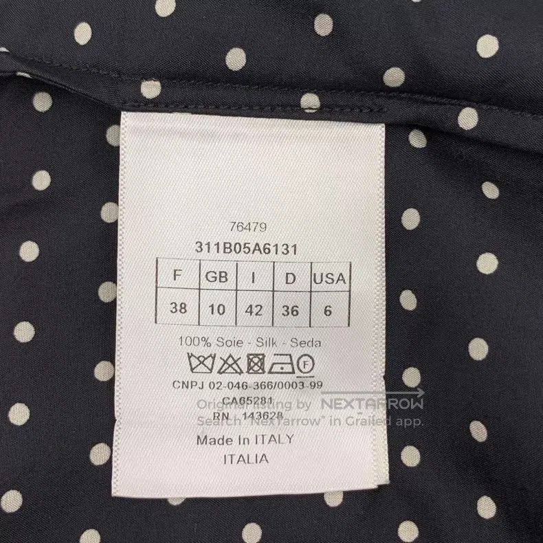 Dior Dior Black polka dot lace design mulberry silk round neck Size XS / US 0-2 / IT 36-38 - 7 Thumbnail
