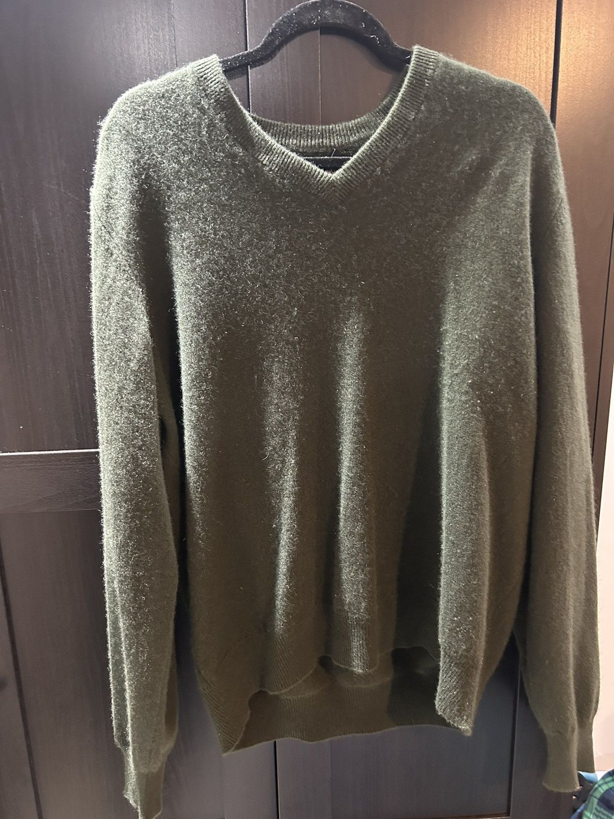 image of Brook Brothers Dark Green Cashmere Sweater, Men's (Size Large)