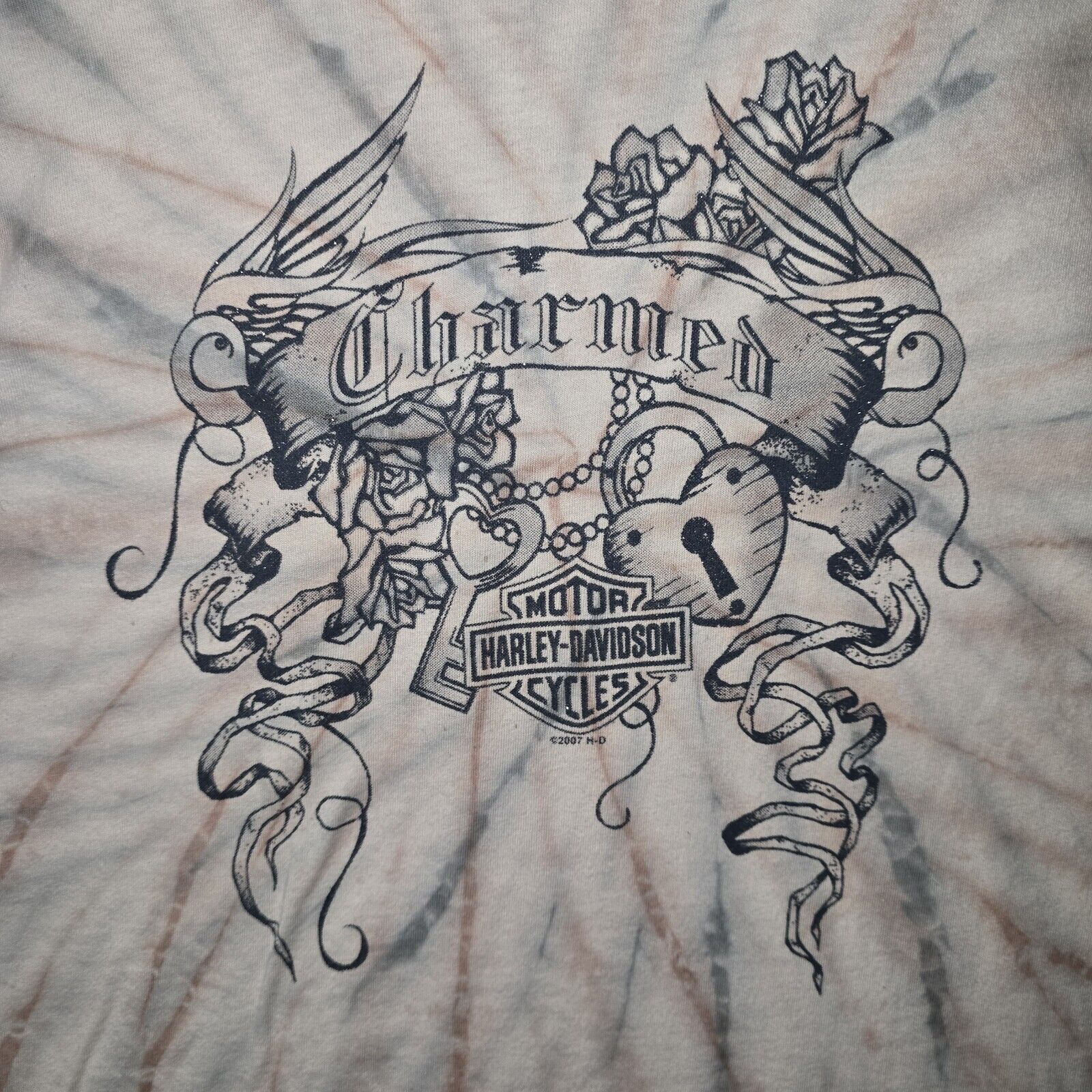 Harley Davidson Harley Davidson Womens Shirt Medium Charmed 2007 Tie Dye Y2k Size M / US 6-8 / IT 42-44 - 3 Thumbnail