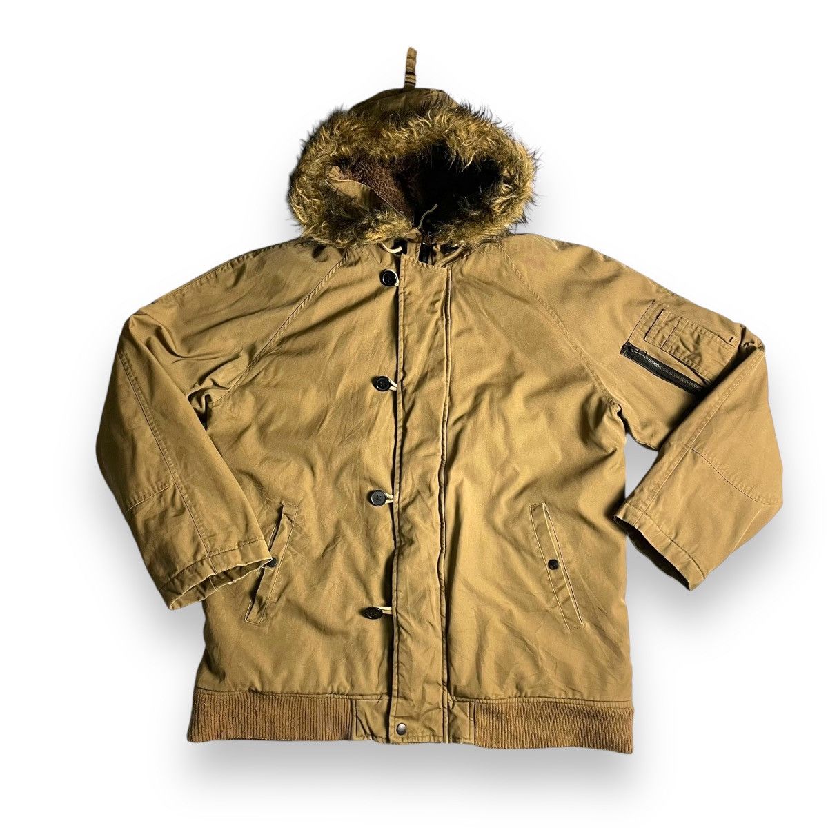 Le Grande Bleu (L.G.B.) ESPEARA BUTTON UP FULL ZIP LINED BOA FUR HOODIE JACKET Size US XL / EU 56 / 4 - 1 Thumbnail