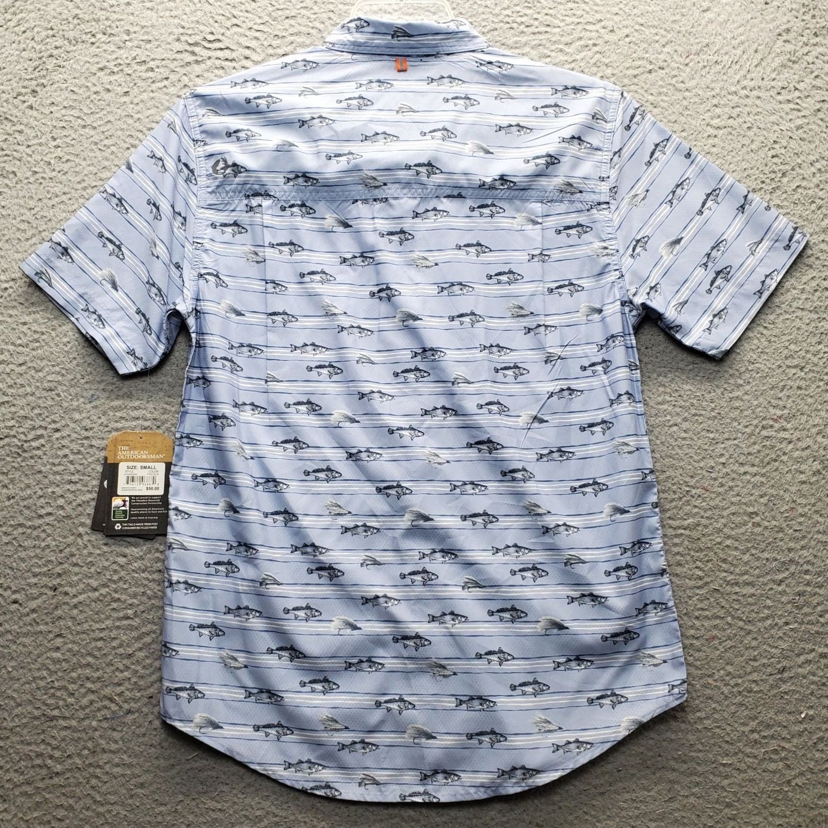 Gloverall American Outdoorsman Mens Shirt S Allover Fish Print UPF 40 Multicolor Casual Shirt Size US S / EU 44-46 / 1 - 2 Thumbnail