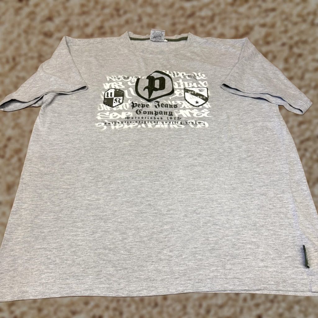 Pepe Jeans Pepe Jeans Company Shirt Mens 2XL Gray Graphic Short Sleeve Front Back Print Size US XXL / EU 58 / 5 - 1 Thumbnail