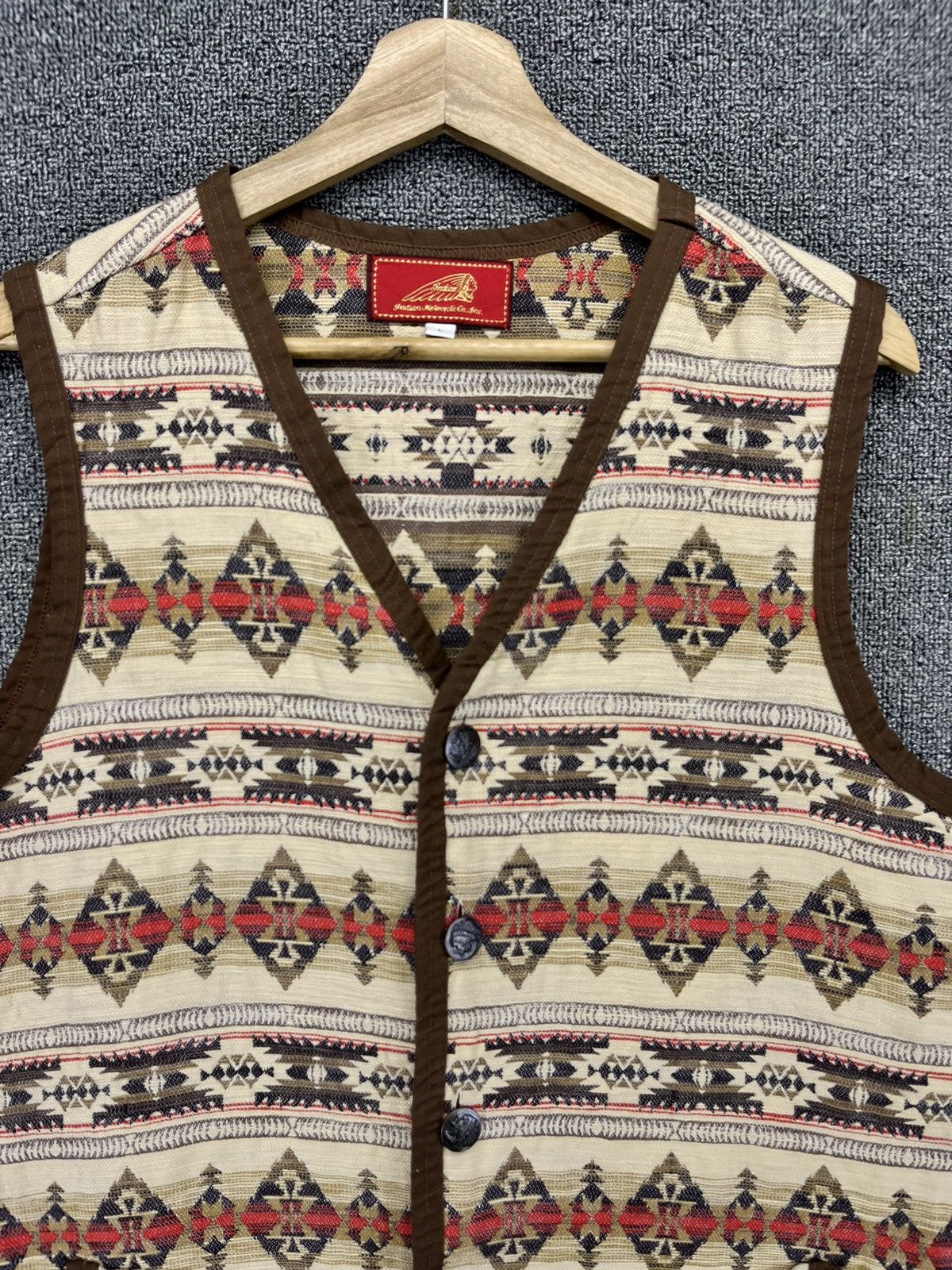 Japanese Brand Vintage Indian Motorcycle Navajo Vest Size L / US 10 / IT 46 - 3 Thumbnail