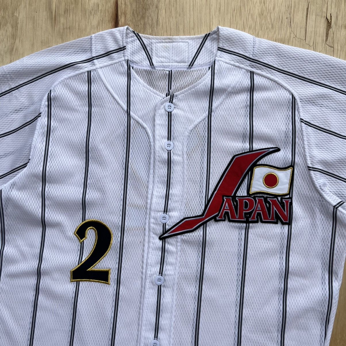 Mizuno BASEBALL JAPAN NATIONAL TEAM MATCH WORN PLAYER ISSUE JERSEY Size US L / EU 52-54 / 3 - 2 Thumbnail