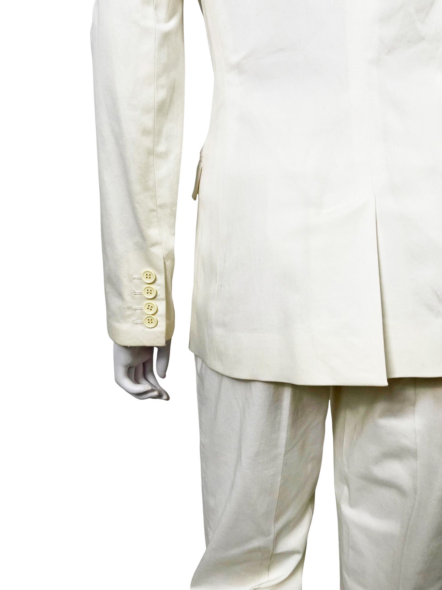 Dolce & Gabbana F/W 2004 White Cotton Suit Size S / US 4 / IT 40 - 9 Thumbnail