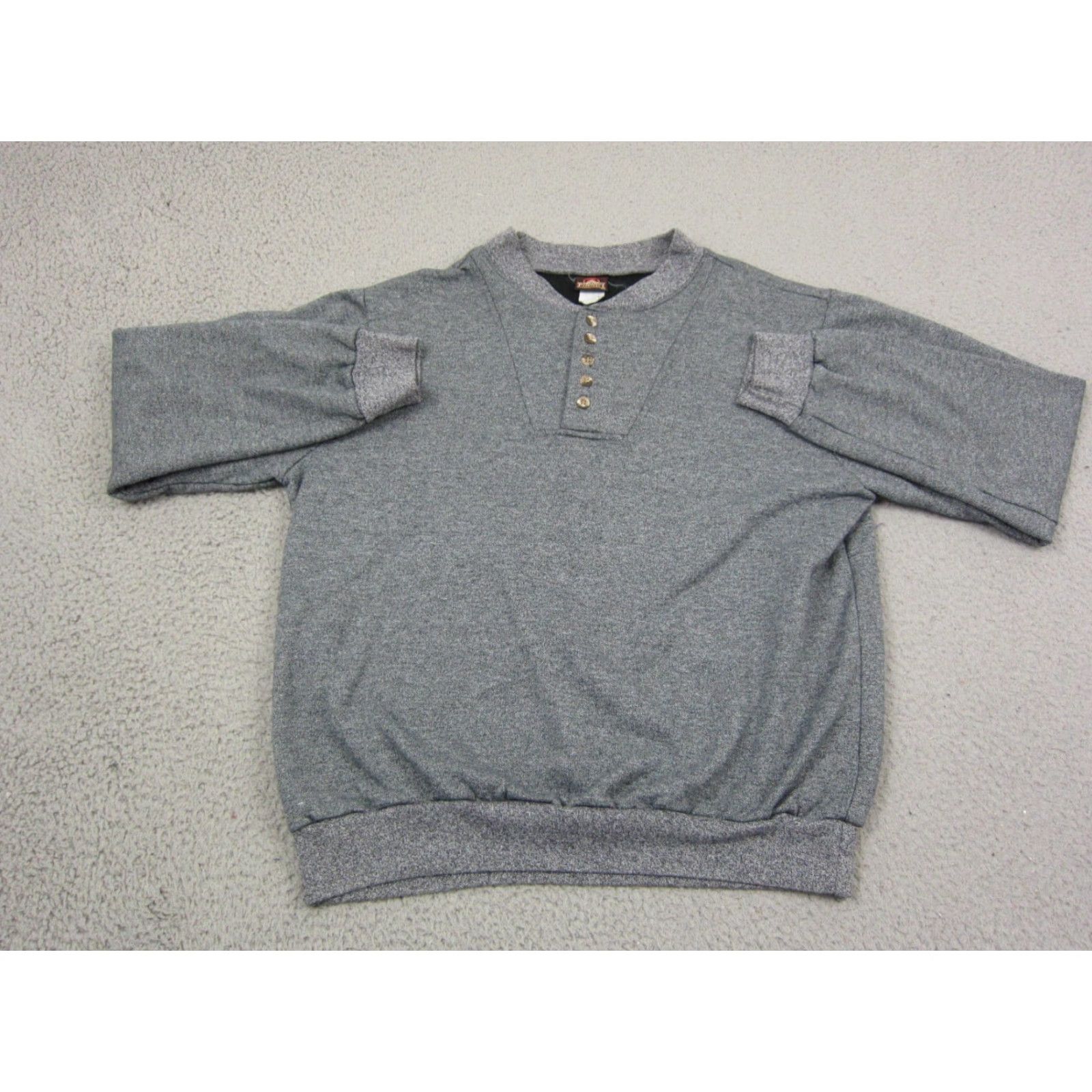 Vintage VINTAGE Greatland Sweater Mens Large L Gray Henley Made in USA Long Sleeve 90s Size US L / EU 52-54 / 3 - 2 Thumbnail