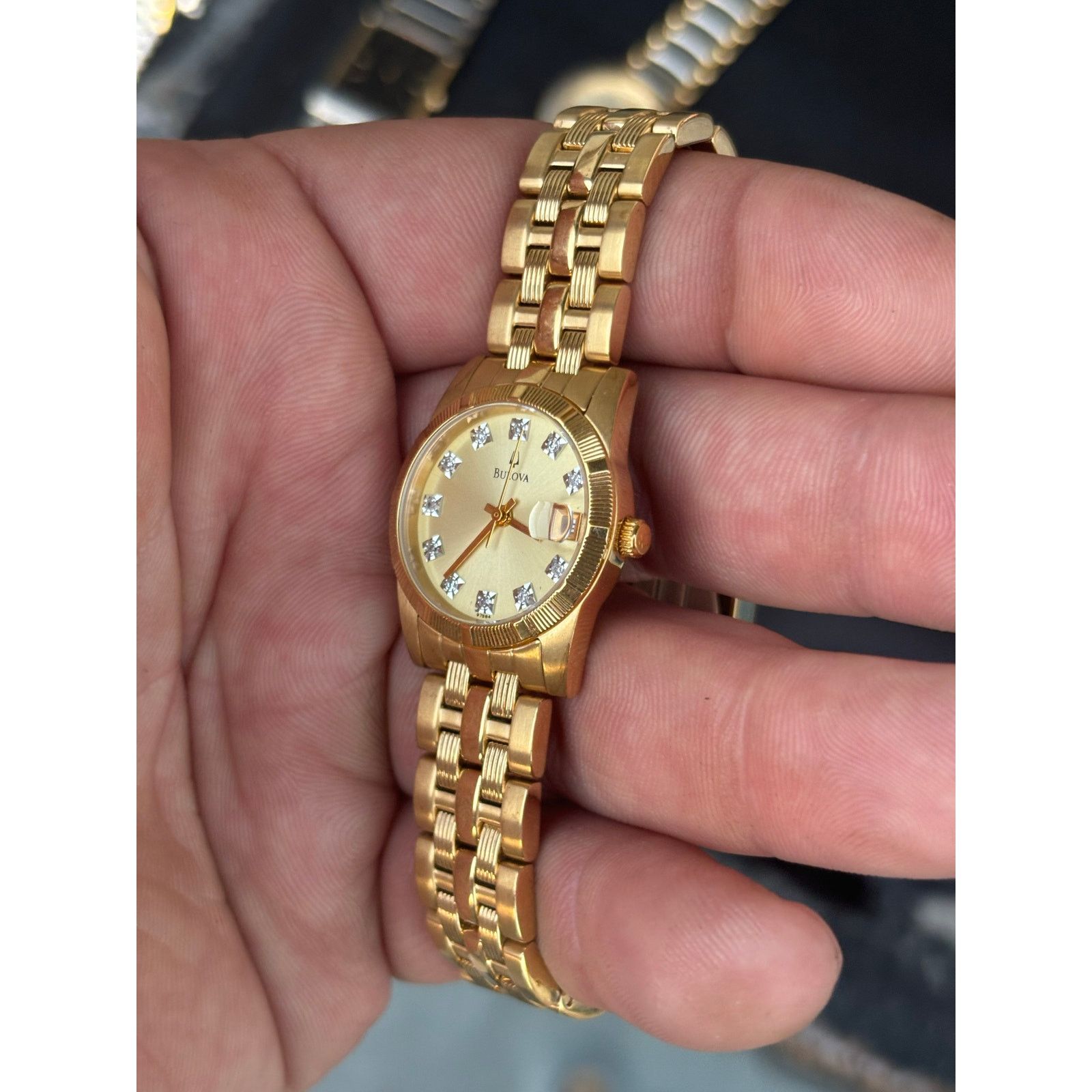 Bulova Bulova C960496 Diamond Accent Gold Tone Women’s Watch. Size ONE SIZE - 5 Thumbnail