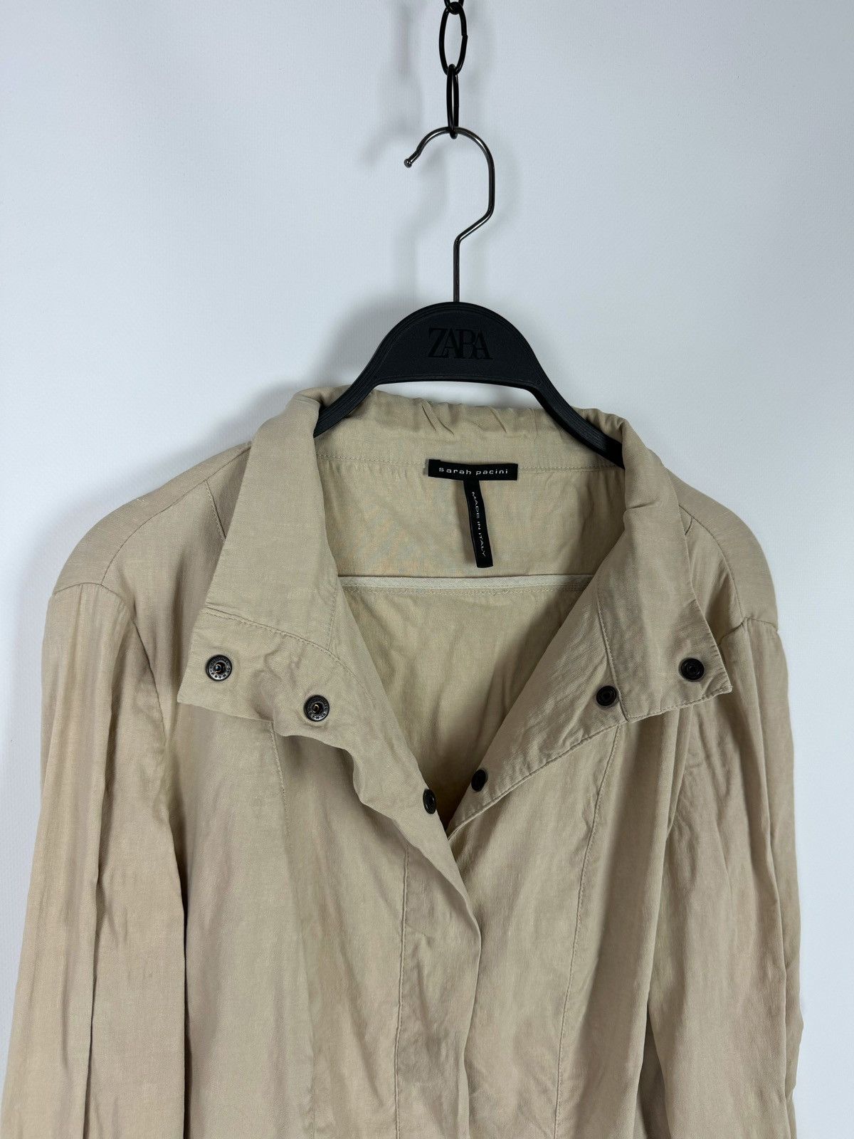 Sarah Pacini Sarah Pacini Linen Beige Light Jacket Size M / US 6-8 / IT 42-44 - 12 Thumbnail
