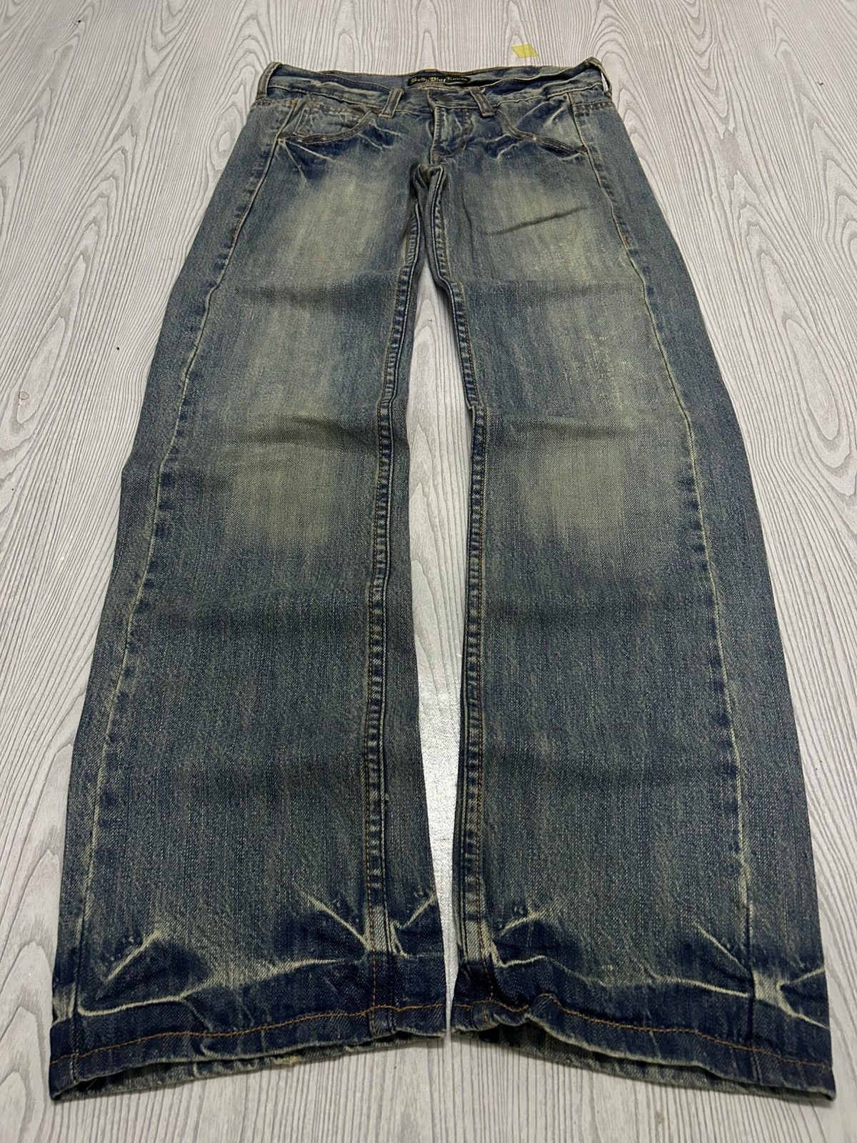 Le Grande Bleu (L.G.B.) Betty Blue Love Denim Fade Washed Patina Heavy Stacked Hem Size US 30 / EU 46 - 1 Thumbnail
