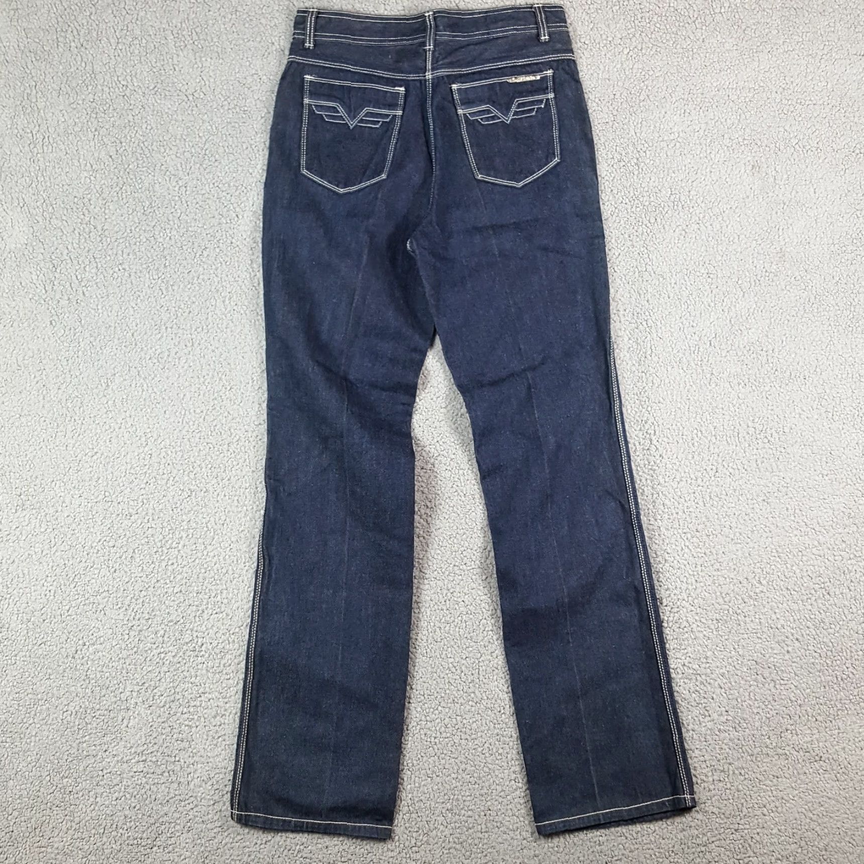 Denime VINTAGE Lavion 90s Dark Denim Straight Leg Jeans Womens Size 32 Blue Pants Size 24" / US 00 / IT 34 - 4 Thumbnail